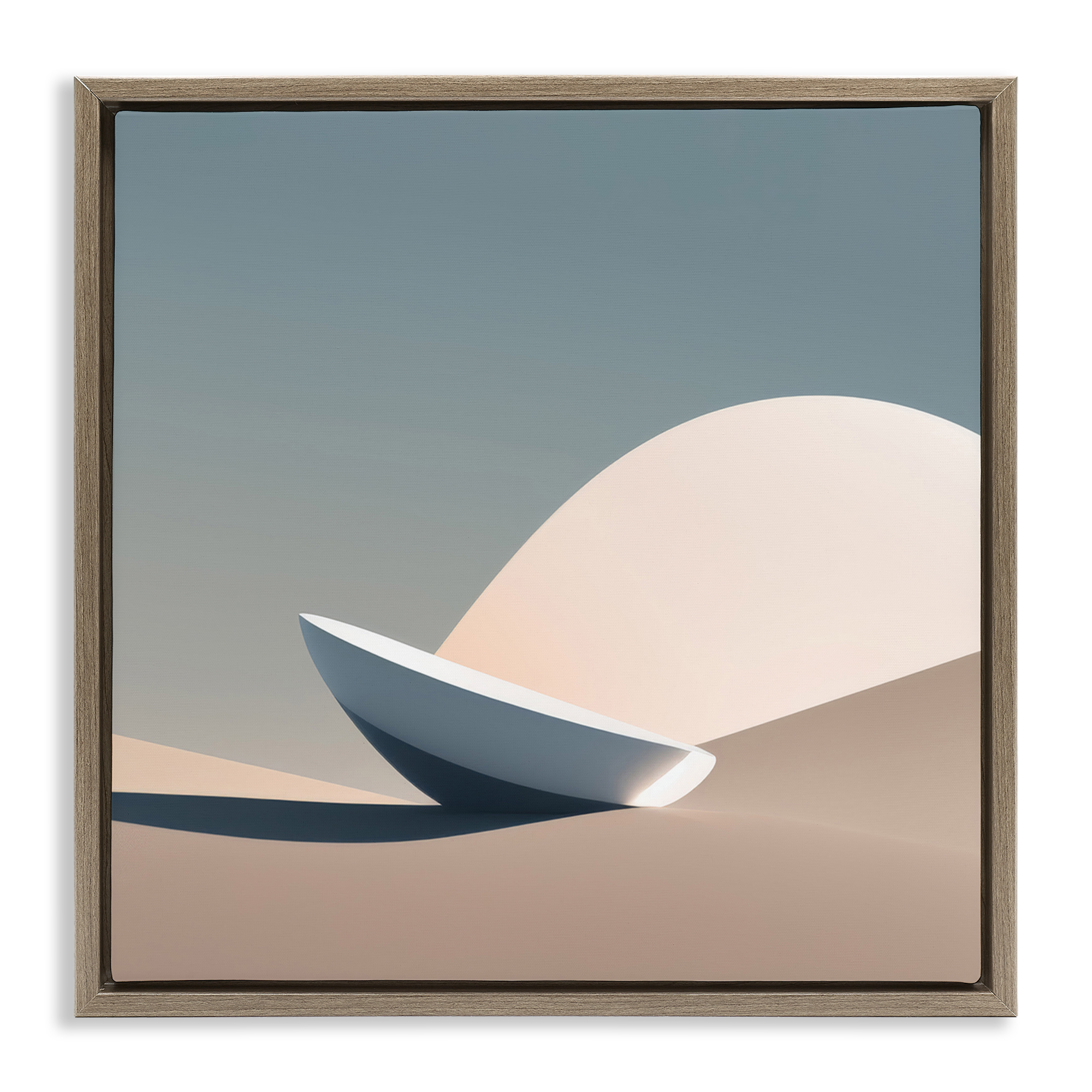 Stupell Industries Buried Space Capsule Landscape Painting Brown Floater Framed Canvas Art Print Wall Art, 25 x 25