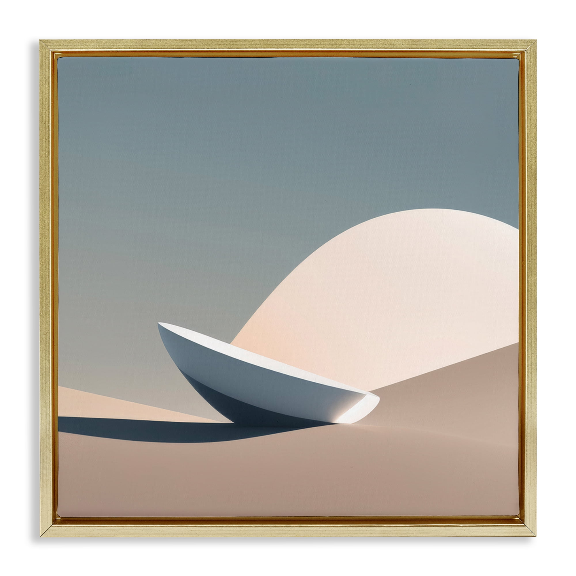 Stupell Industries Buried Space Capsule Landscape Painting Gold Floater Framed Canvas Art Print Wall Art, 25 x 25