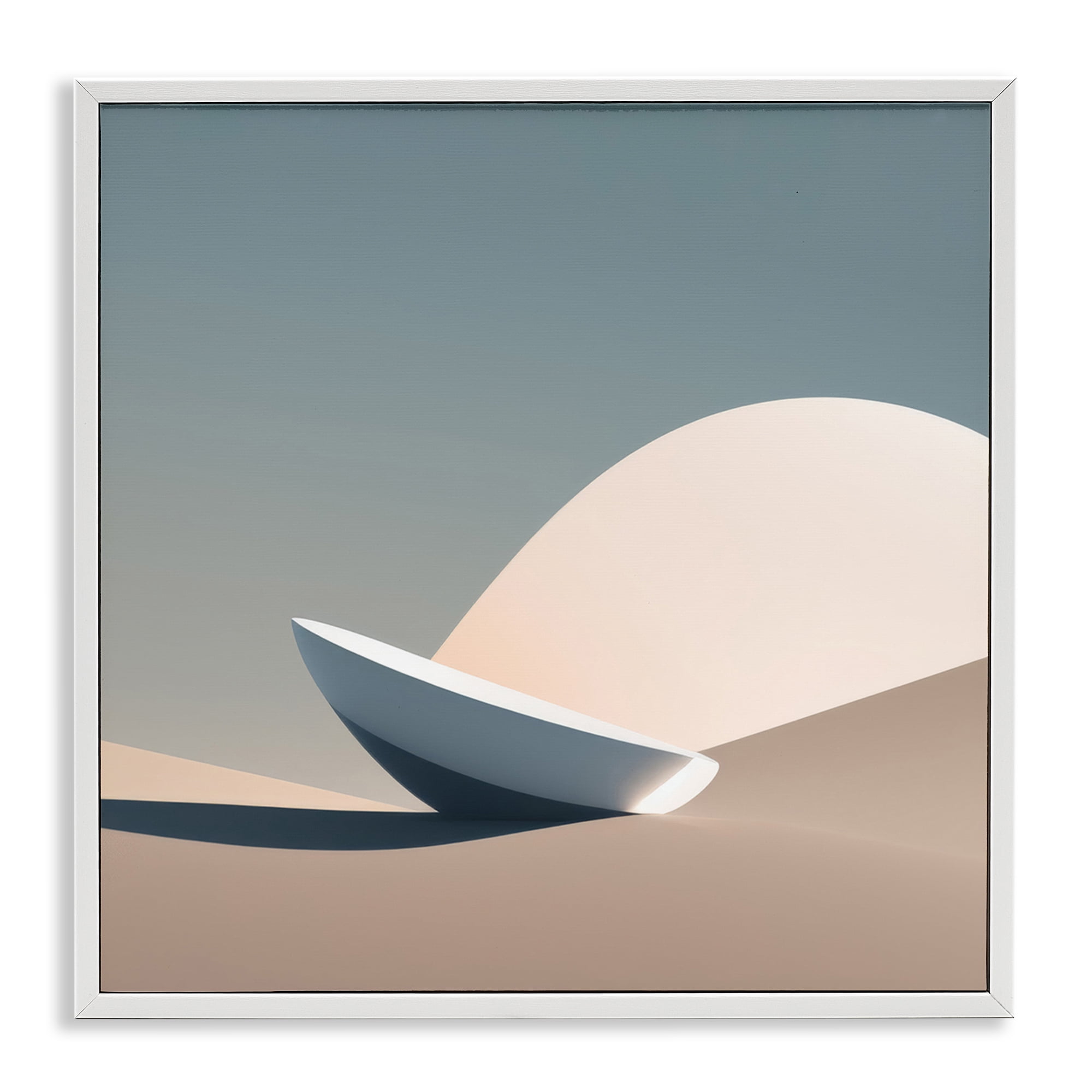 Stupell Industries Buried Space Capsule Landscape Painting White Framed Art Print Wall Art, 17 x 17
