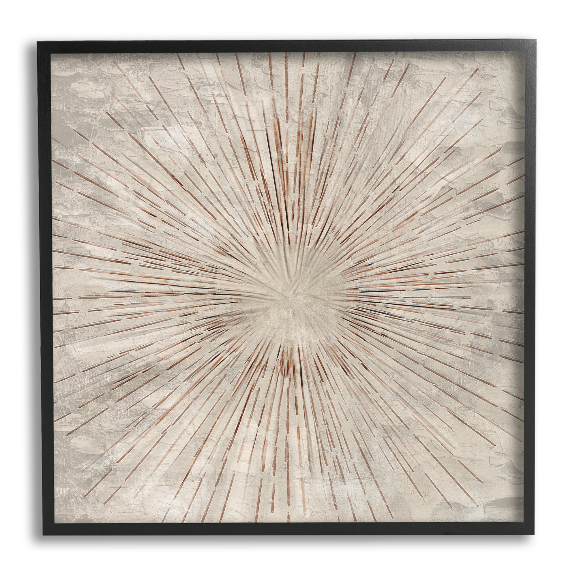 Stupell Industries Burst of Brown Pattern Abstract Painting Black Framed Art Print Wall Art, 12 x 12