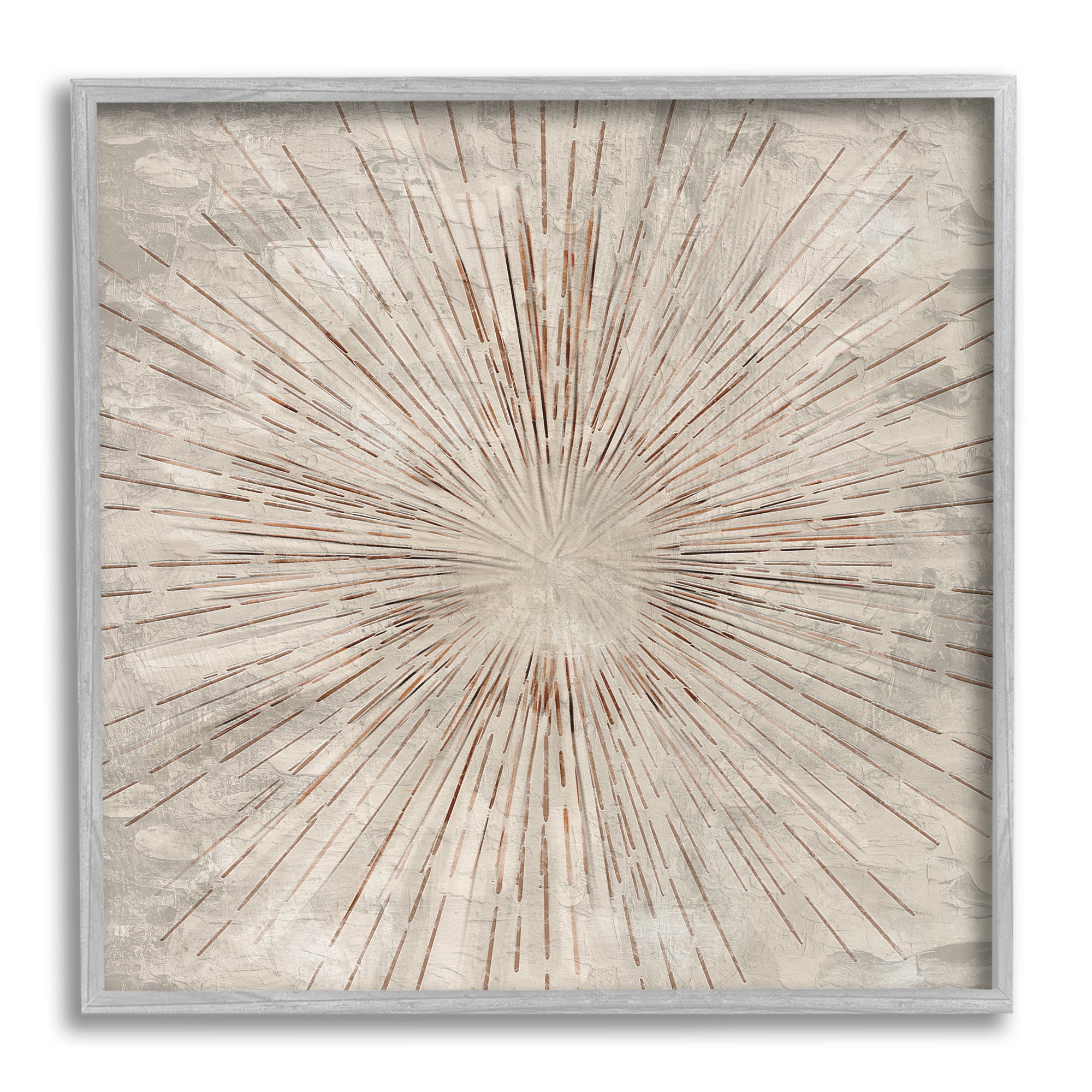 Stupell Industries Burst of Brown Pattern Abstract Painting Gray Framed Art Print Wall Art, 24 x 24