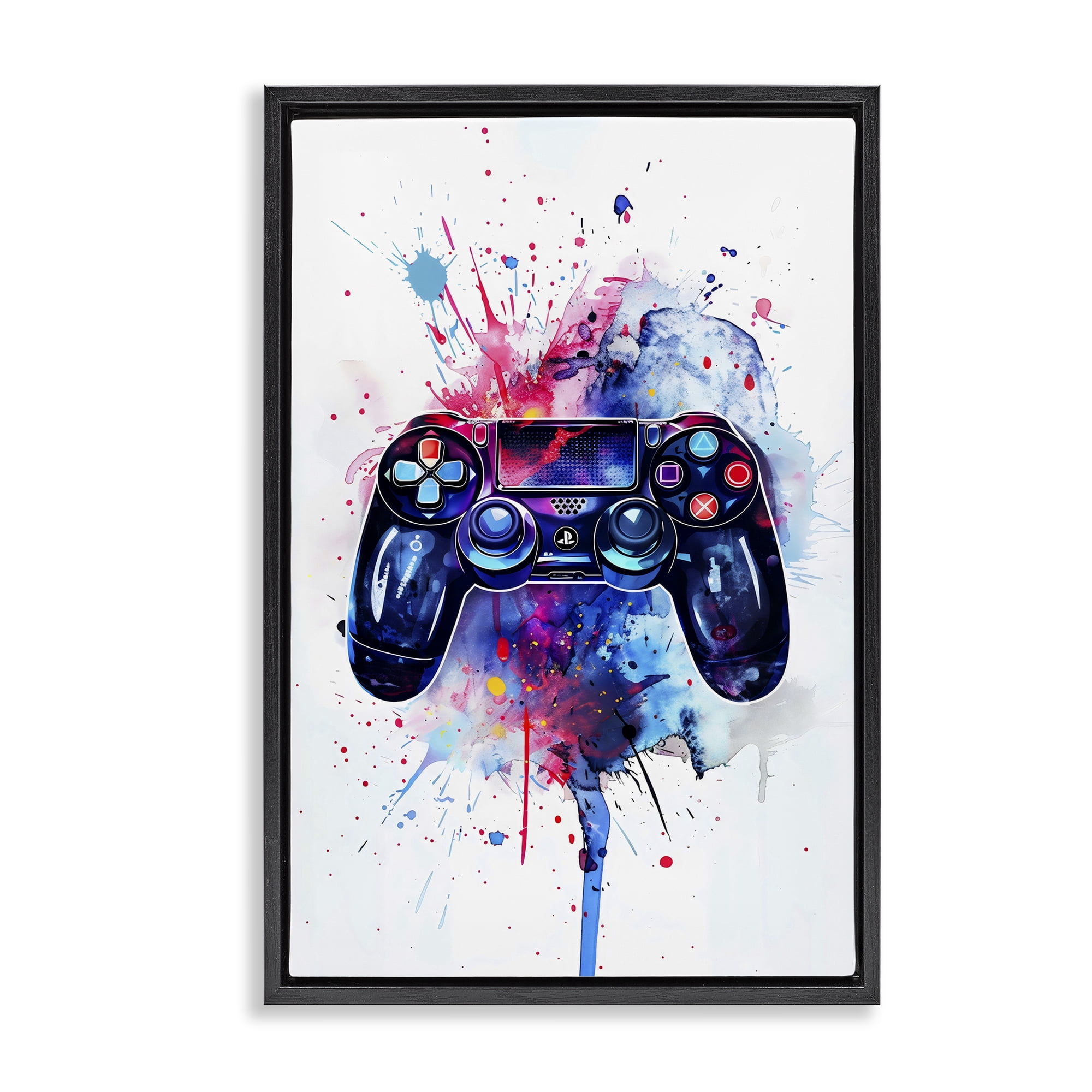 Stupell Industries Burst of Color Controller Black Framed Floater Canvas Wall Art, design by Creative Studio