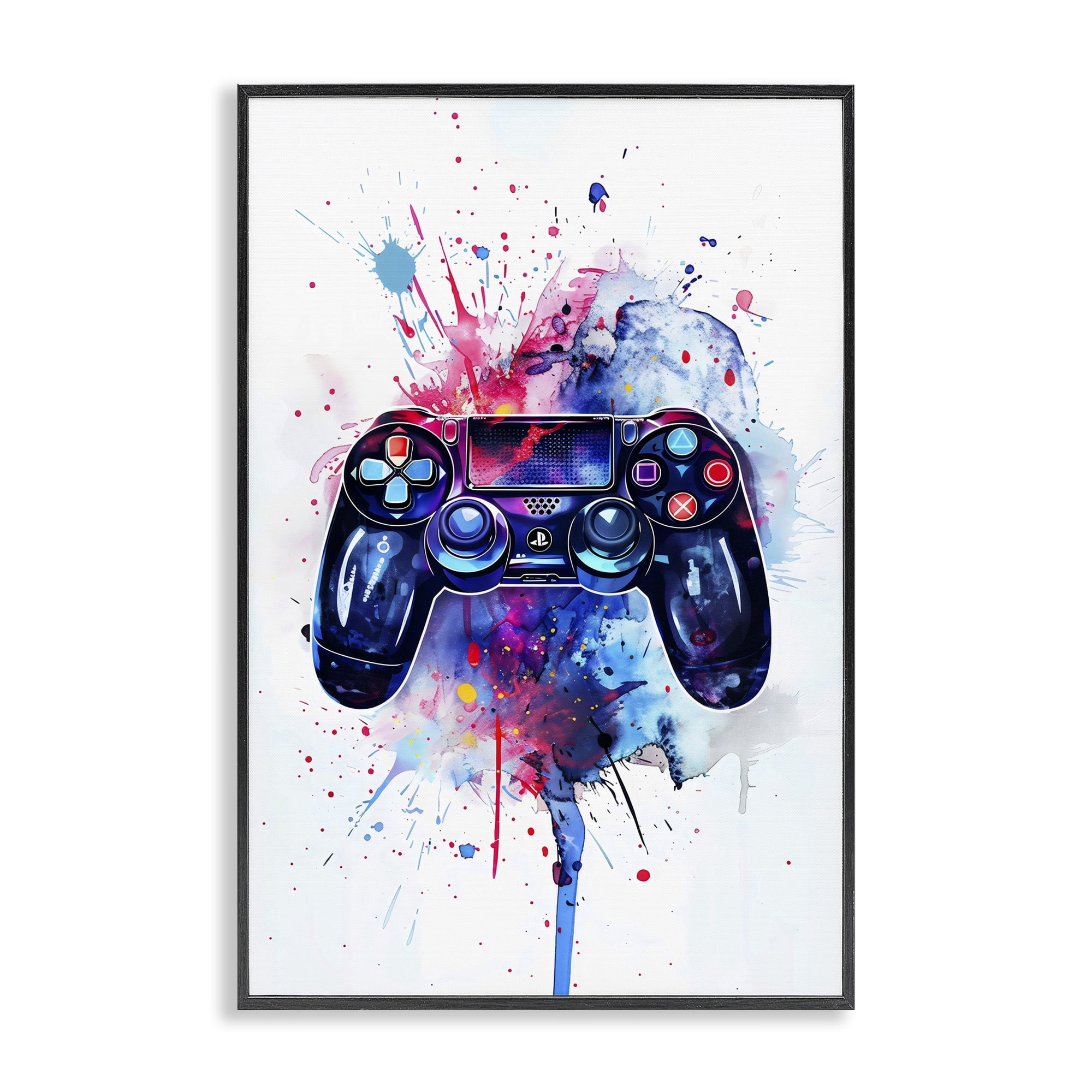 Stupell Industries Burst of Color Controller Black Framed Giclee Art, design by Creative Studio