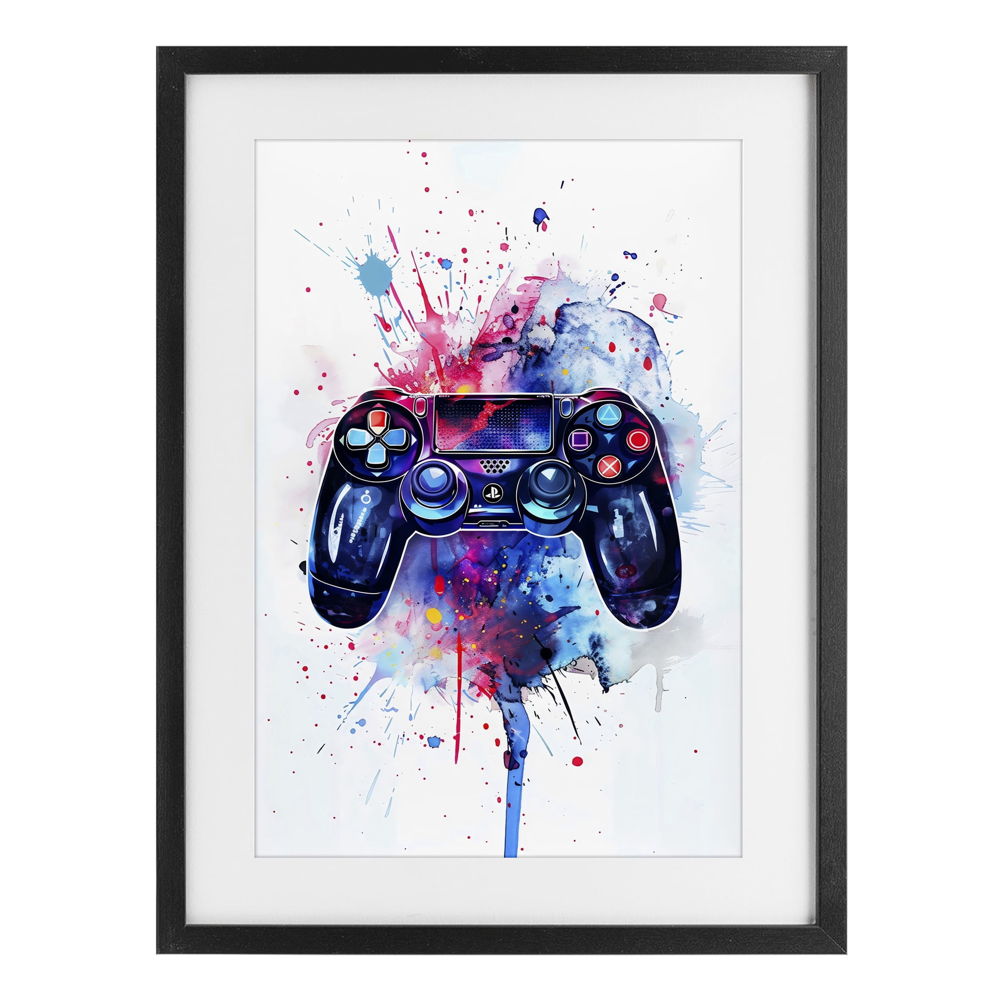 Stupell Industries Burst of Color Controller Black Framed Print Under Glass, design by Creative Studio