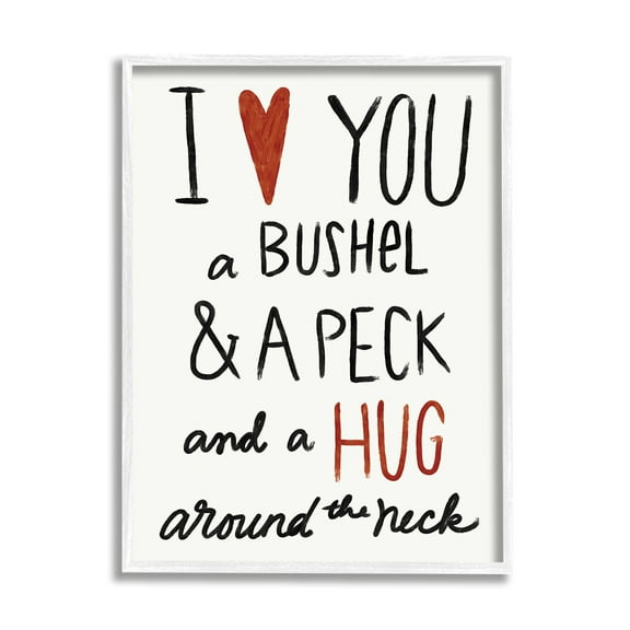 Stupell Industries Bushel and a Peck and a Hug Around The Neck Graphic Art Framed Art Print Wall Art, 16x20, By Katie Doucette