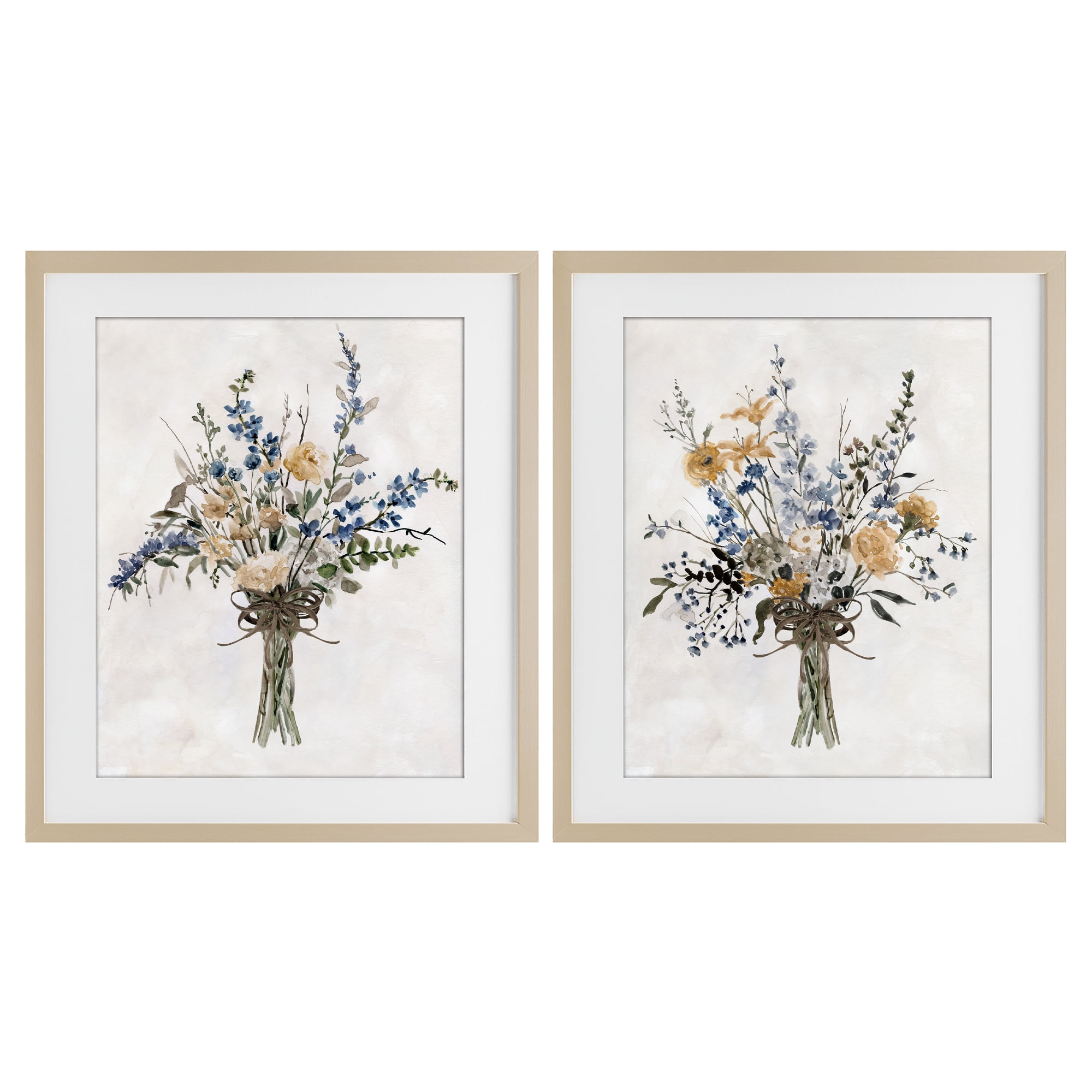 Stupell Industries Bushels of Herbs 2 Piece Birch Framed Print Under Glass Set, design by Carol Robinson