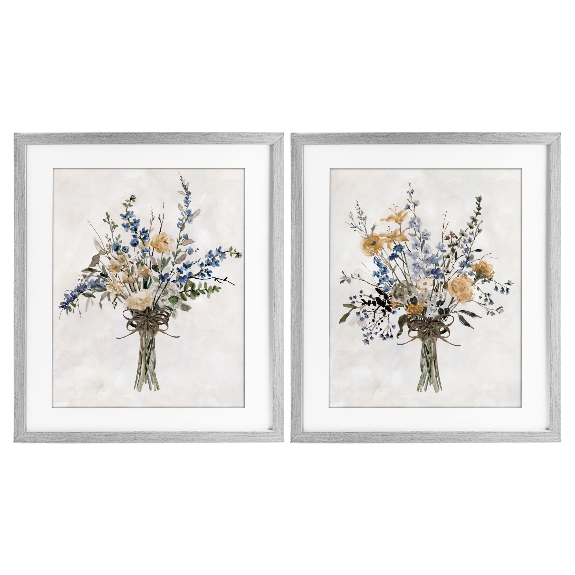 Stupell Industries Bushels of Herbs 2 Piece Gray Framed Print Under Glass Set, design by Carol Robinson