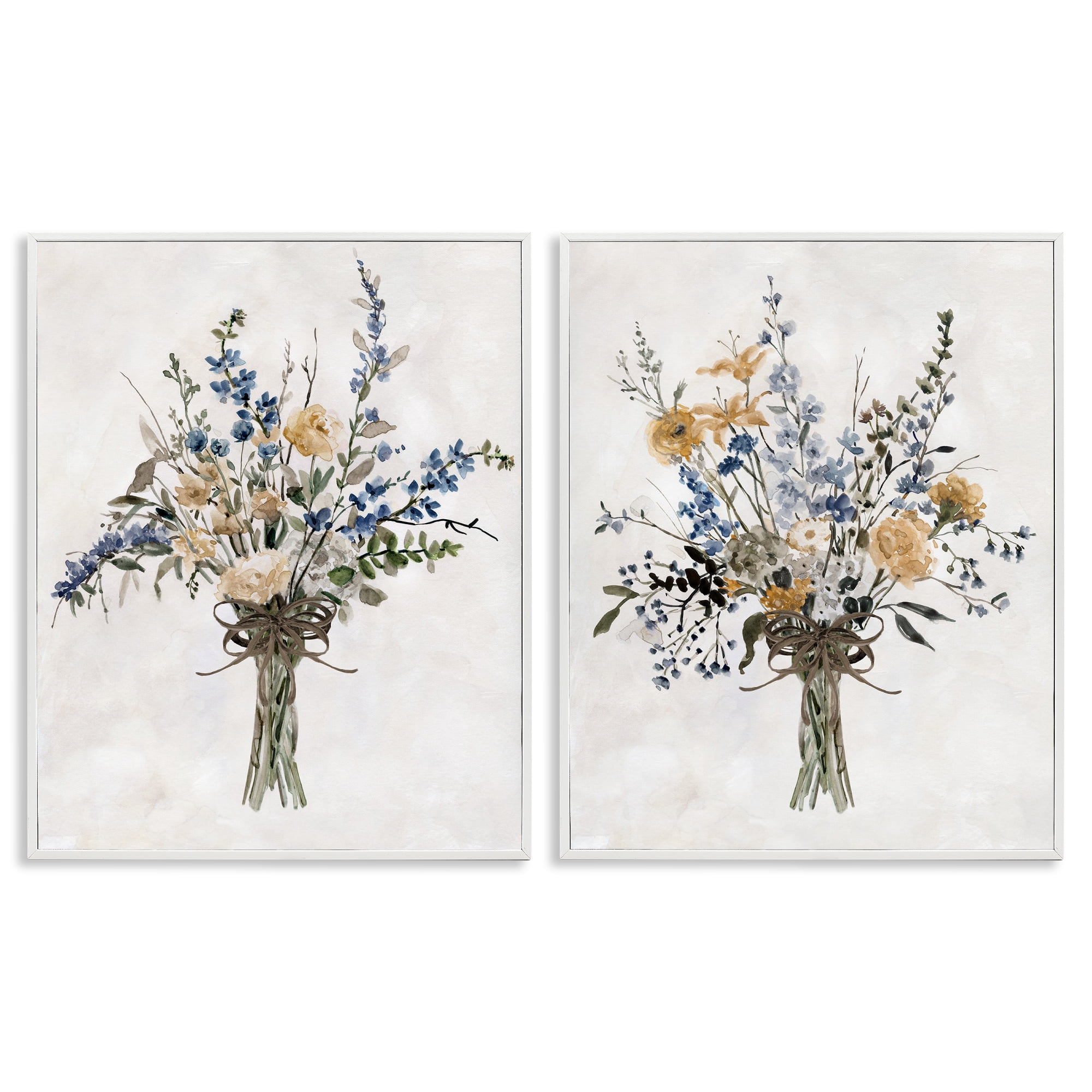 Stupell Industries Bushels of Herbs 2 Piece White Framed Giclee Art Set, design by Carol Robinson