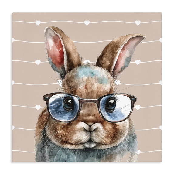 Stupell Industries French Country Buster Rabbit with Specs Canvas Art, 17 x 17, by Yvonne Coleman Burney
