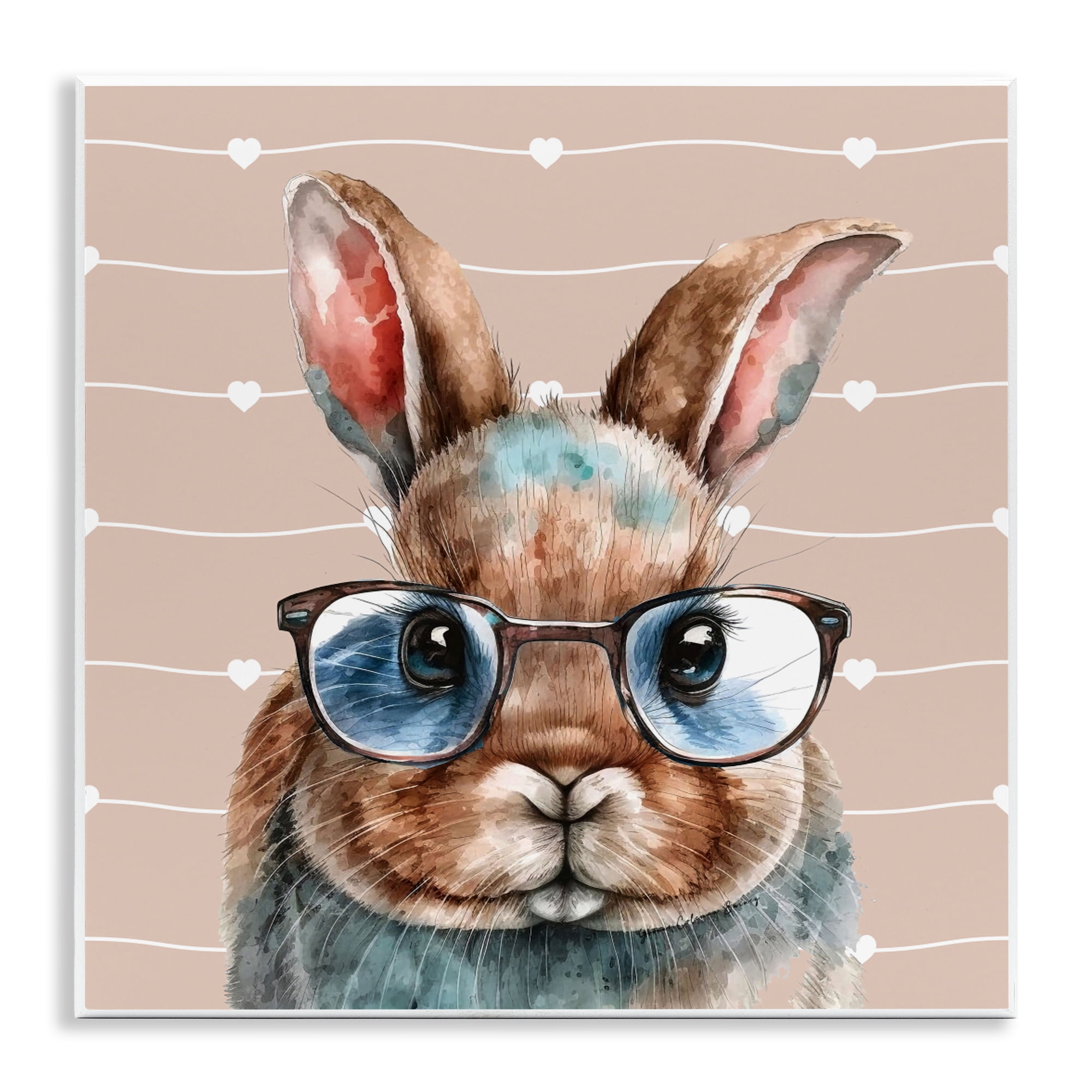 Stupell Industries Buster Rabbit with Specs Wall Plaque Art, design by Yvonne Coleman Burney