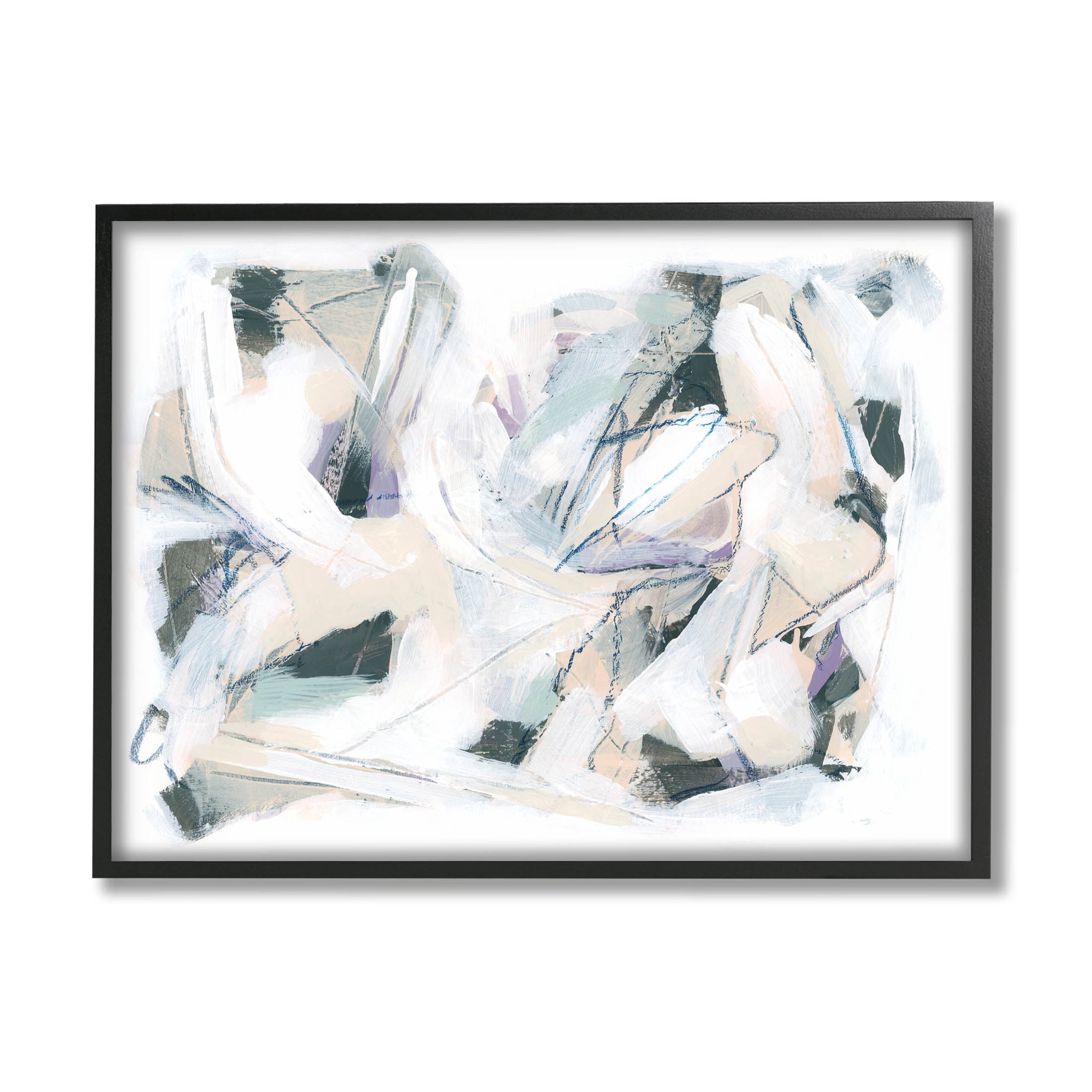 Stupell Industries Busy Abstract Streaks Arrangement Painting Black Framed Art Print Wall Art, Design by June Erica Vess