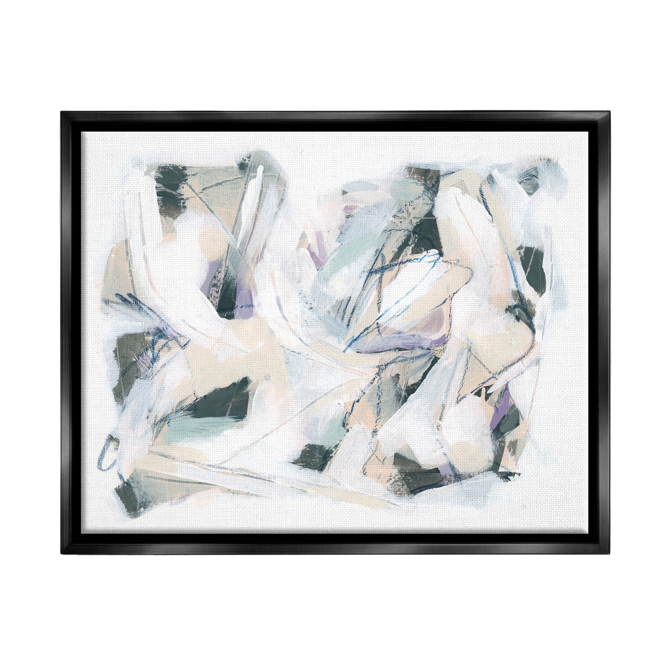 Stupell Industries Busy Abstract Streaks Arrangement Painting Jet Black Floating Framed Canvas Print Wall Art, Design by June Erica Vess