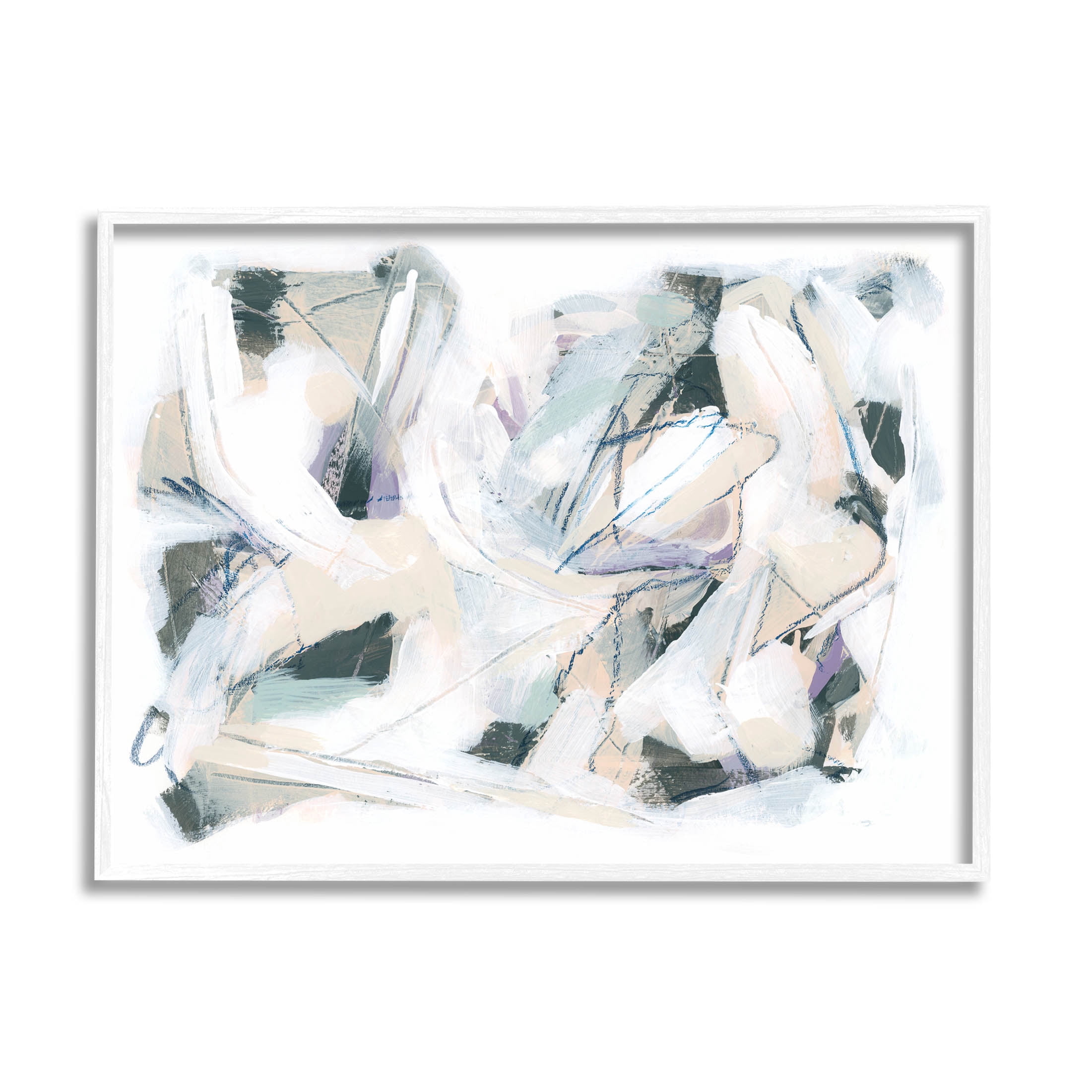 Stupell Industries Busy Abstract Streaks Arrangement Painting White Framed Art Print Wall Art, Design by June Erica Vess