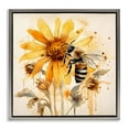 thumbnail image 1 of Stupell Industries Busy Bee with Flower Animals & Insects Painting Gray Floater Framed Canvas Art Print Wall Art, 25 x 25, 1 of 2