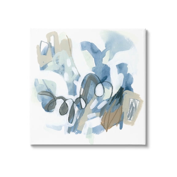 Stupell Industries Busy Blue Shapes Arrangement Painting Gallery Wrapped Canvas Print Wall Art, Design by June Erica Vess