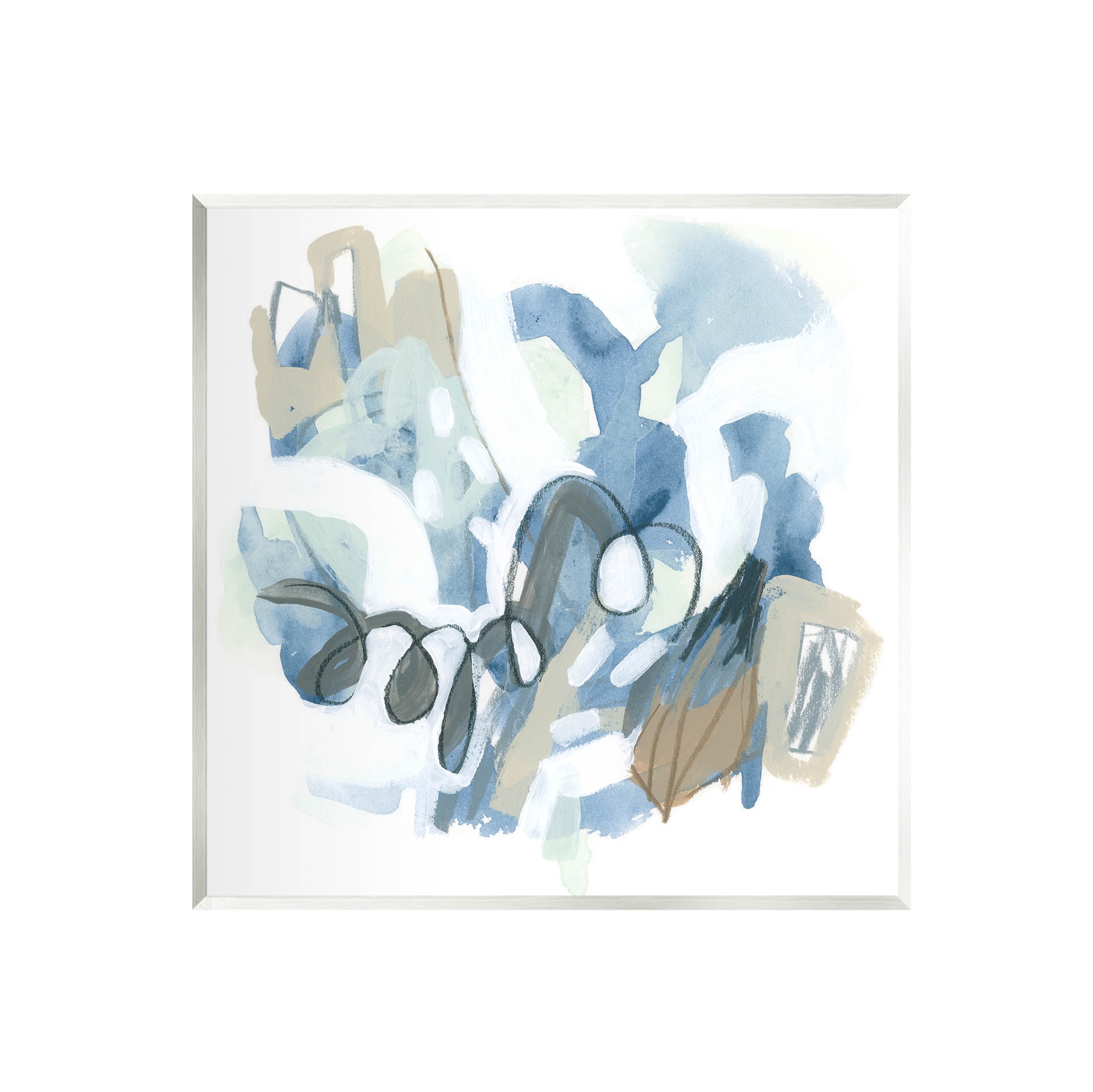 Stupell Industries Busy Blue Shapes Arrangement Painting Unframed Art Print Wall Art, Design by June Erica Vess