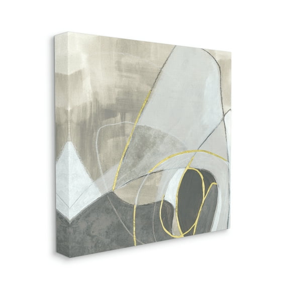 Stupell Industries Busy Rocky Landscape Abstraction Organic Circular Shapes Abstract Painting Gallery Wrapped Canvas Print Wall Art, 36 x 36