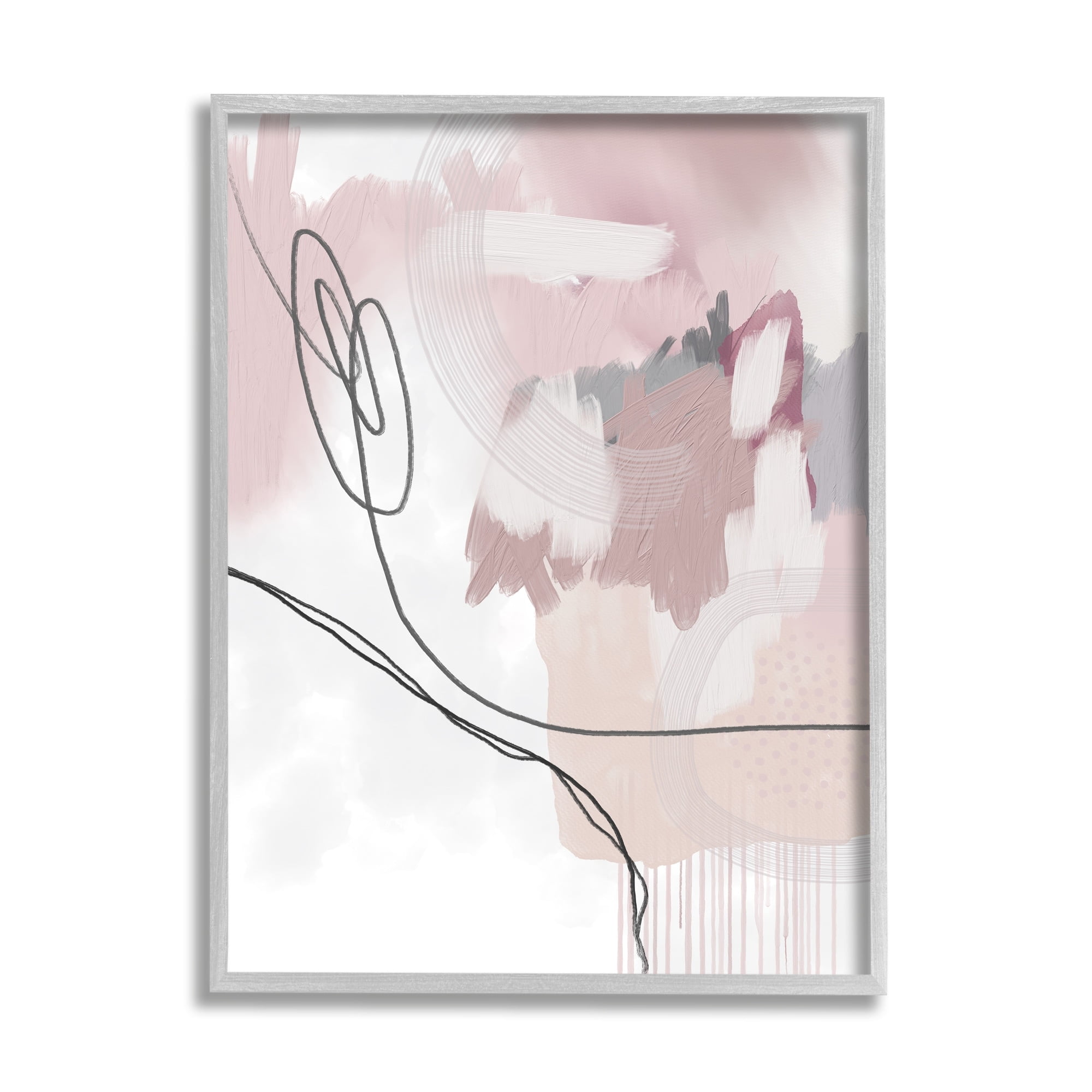 Stupell Industries Busy Soft Pink Abstract Shapes Casual Modern Painting, 11 x 14, Design by Urban Epiphany