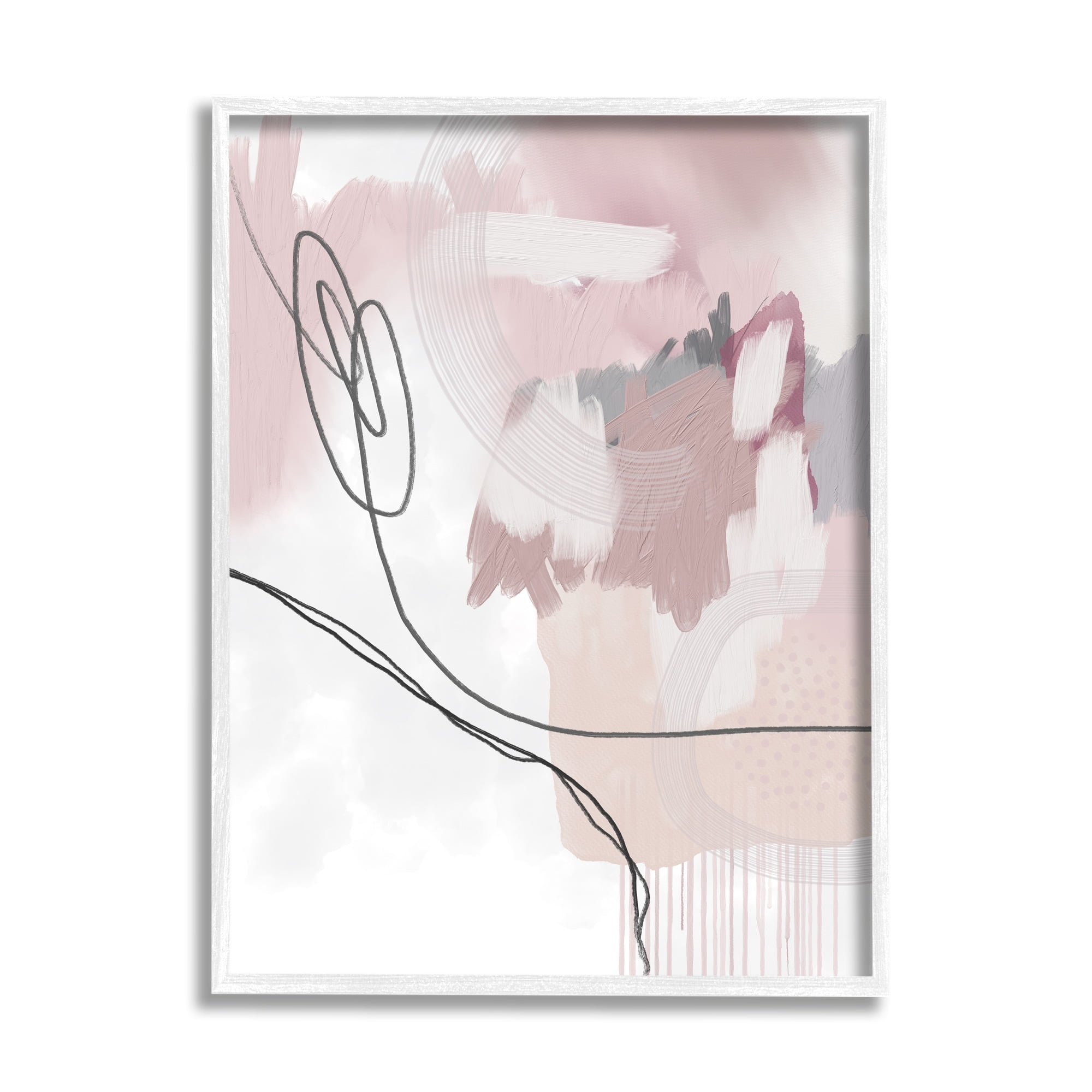 Stupell Industries Busy Soft Pink Abstract Shapes Casual Modern Painting, 24 x 30, Design by Urban Epiphany