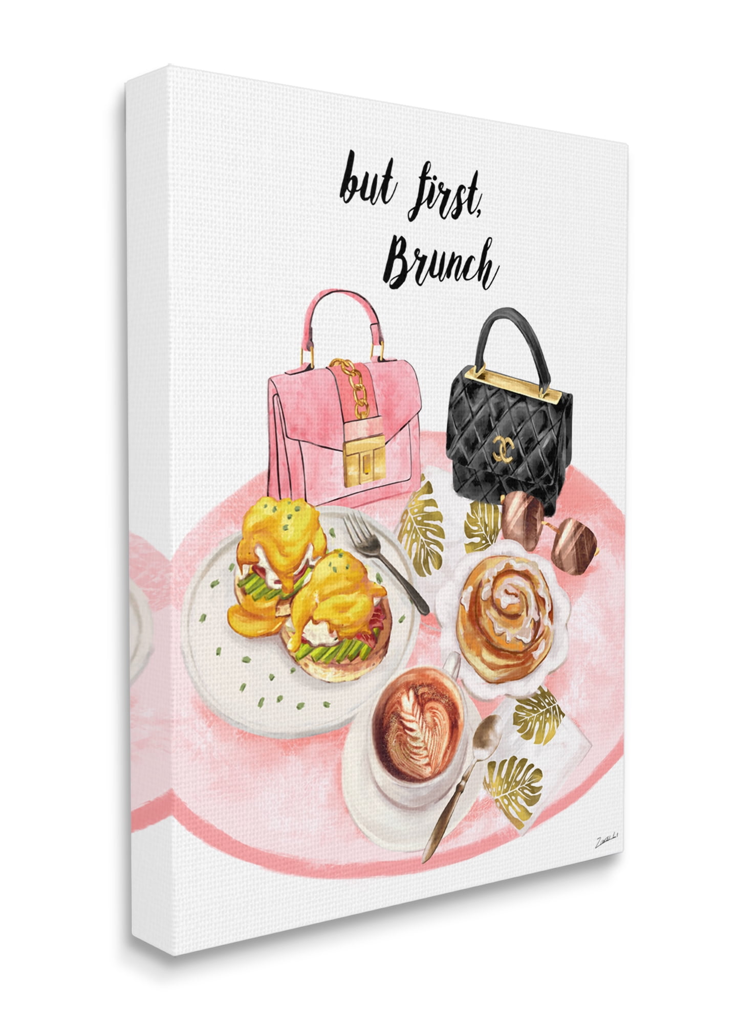 Stupell Industries But First Brunch Phrase Glam Breakfast Table Canvas Wall Art, 30 x 40, Design by Ziwei Li