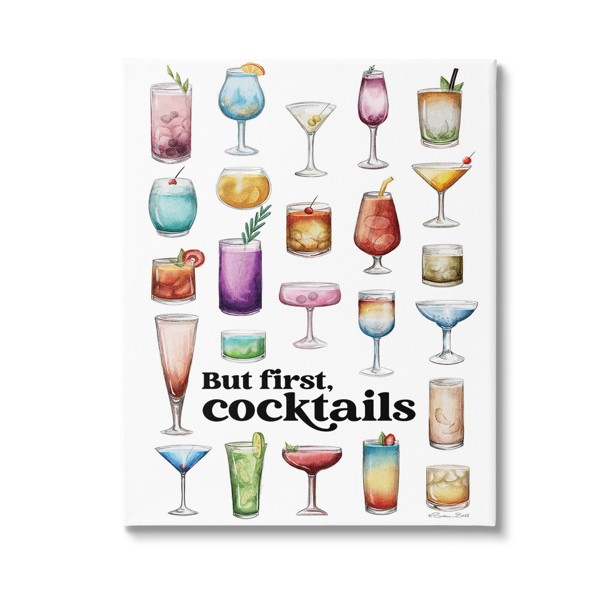 Colorful Cocktail Design Canvas Wall Art, 16 x 20