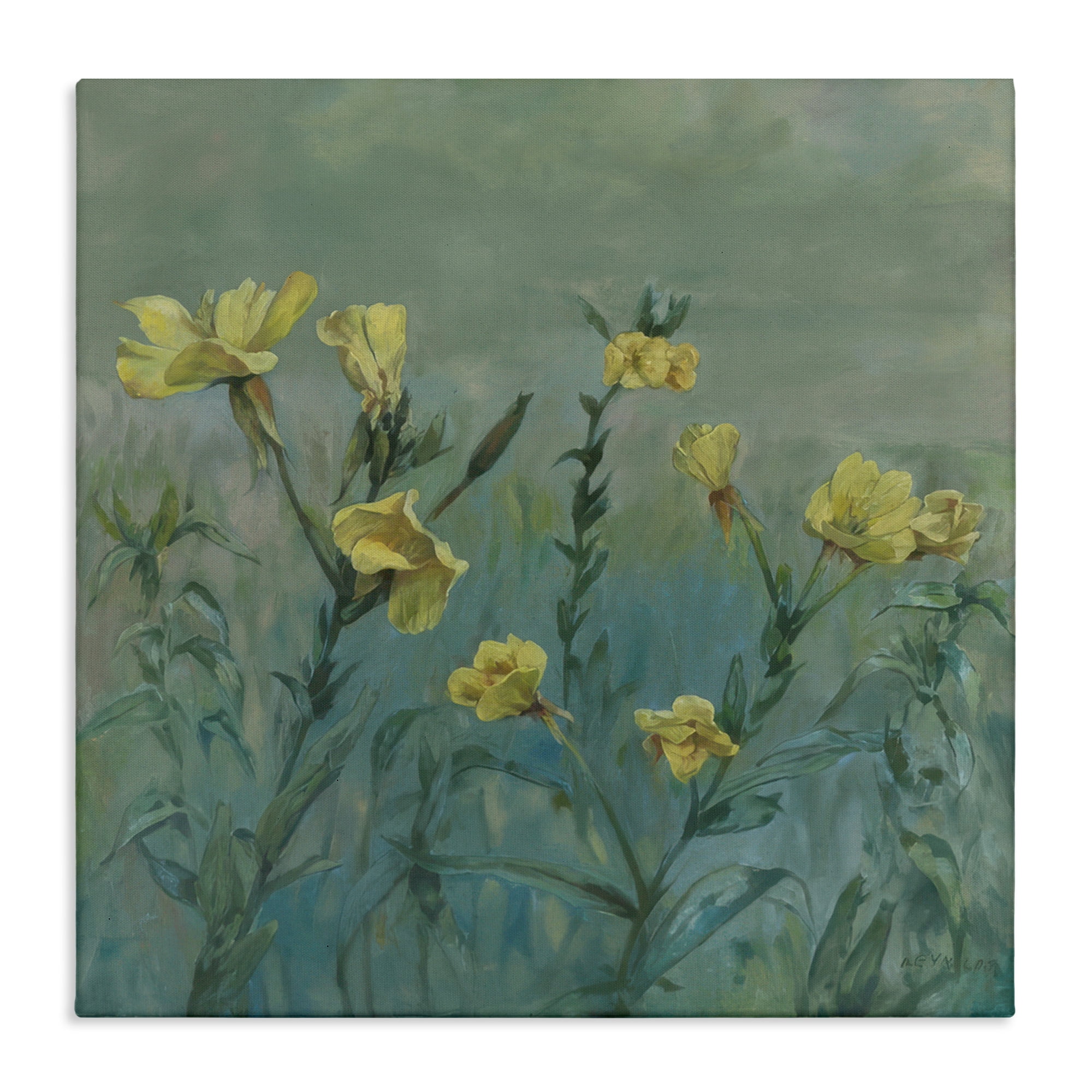 Stupell Industries Buttercup Flower Field Landscape & Nature Painting Wrapped Canvas Art Print Wall Art, 24 x 24