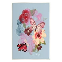 Stupell Industries Butterflies & Florals Botanical & Floral Painting Unframed Art Print Wall Art, 10 x 15