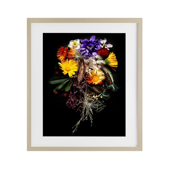 Stupell Industries Glam Butterfly Adorned Arrangement Birch Framed Print Under Glass, 13 x 16, by Carl Kravats