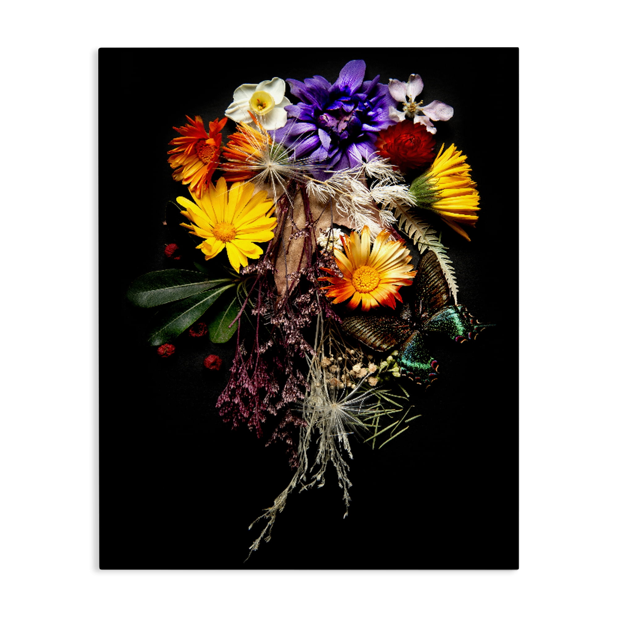 Stupell Industries Butterfly Adorned Arrangement Canvas Wall Art, design by Carl Kravats