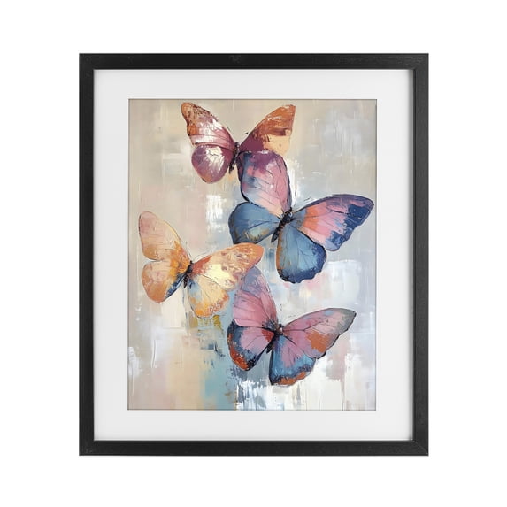 Stupell Industries Contemporary Butterfly Beauty Abstraction Black Framed Print Under Glass, 13 x 16, by Creative Studio