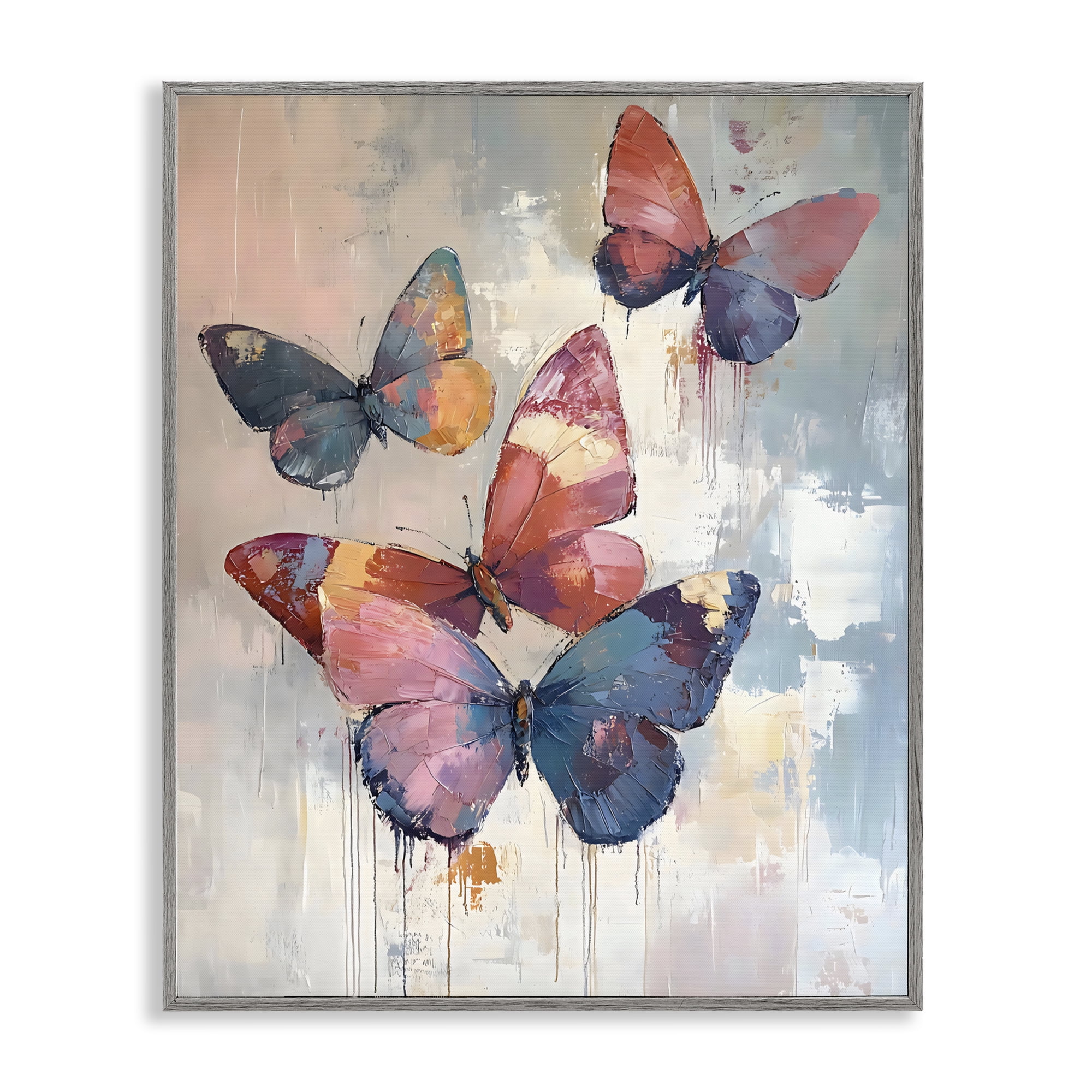 Stupell Industries Butterfly Beauty in Flight Gray Framed Giclee Art, design by Creative Studio