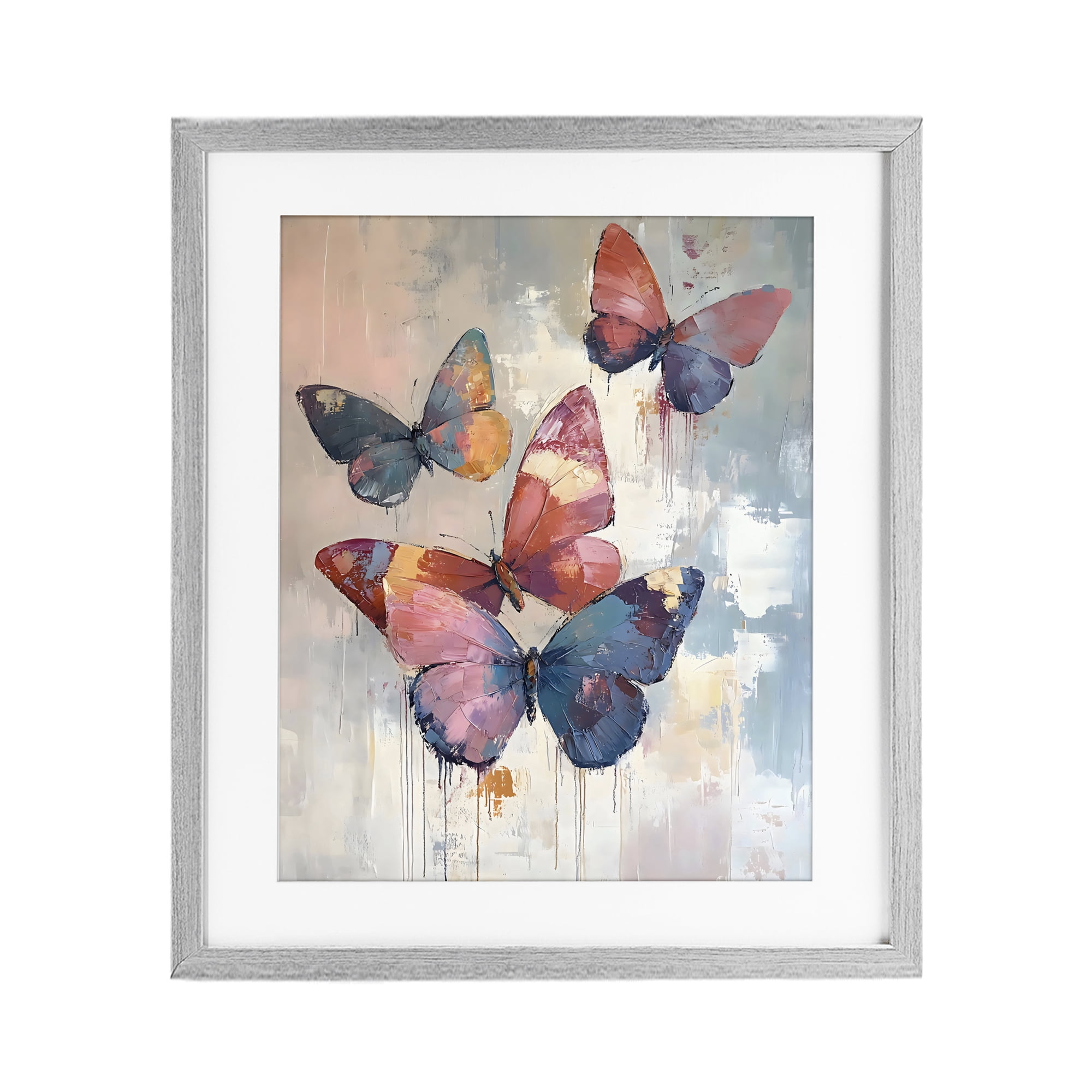 Stupell Industries Butterfly Beauty in Flight Gray Framed Print Under Glass, design by Creative Studio