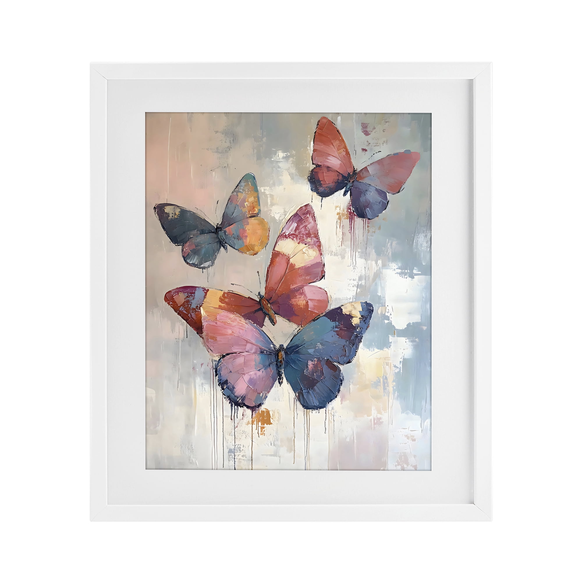 Stupell Industries Butterfly Beauty in Flight White Framed Print Under Glass, design by Creative Studio