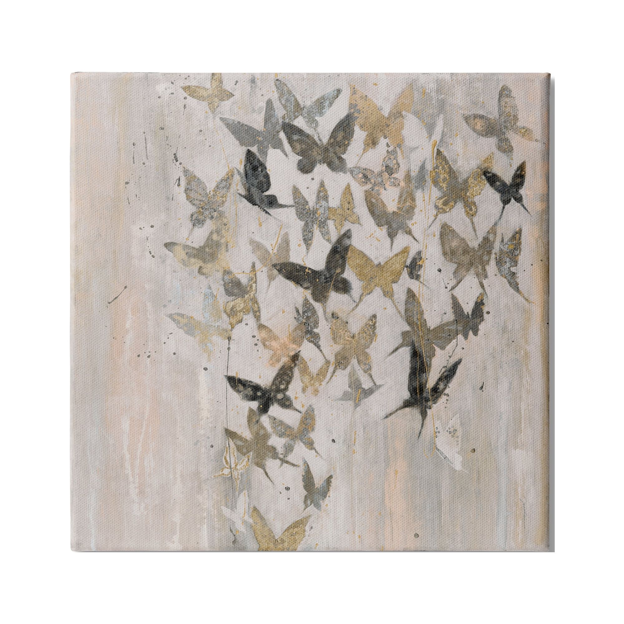 Stupell Industries Butterfly Cluster Abstract Country Insects Brown Grey, 36 x 36, Design by Liz Jardine