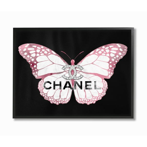 Stupell Industries Butterfly Glam Fashion Design Graphic Art Black Framed Art Print Wall Art, 16x20, by Ziwei Li