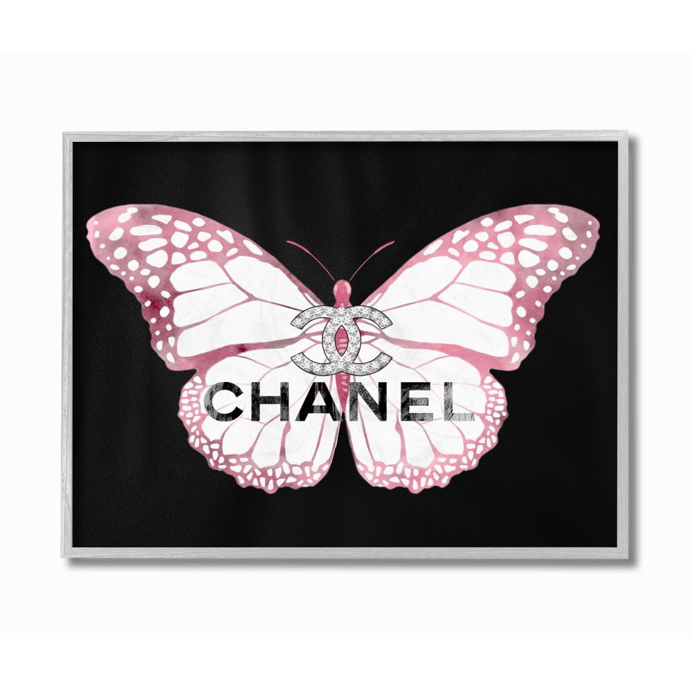 Stupell Industries Butterfly Glam Fashion Design Graphic Art Gray Framed Art Print Wall Art, 11x14, by Ziwei Li