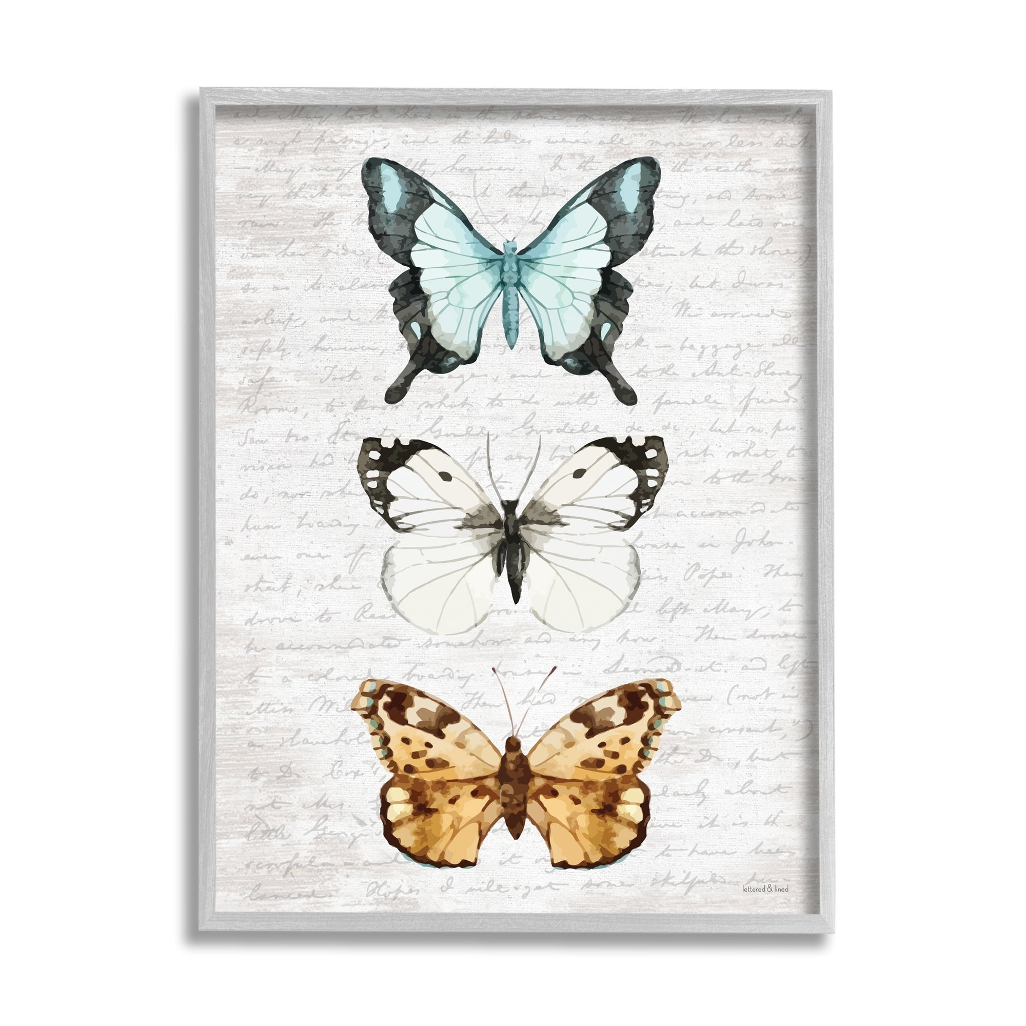 Stupell Industries Butterfly Insect Collection Vintage Scripture Text Pattern,11 x 14, Design by Lettered and Lined
