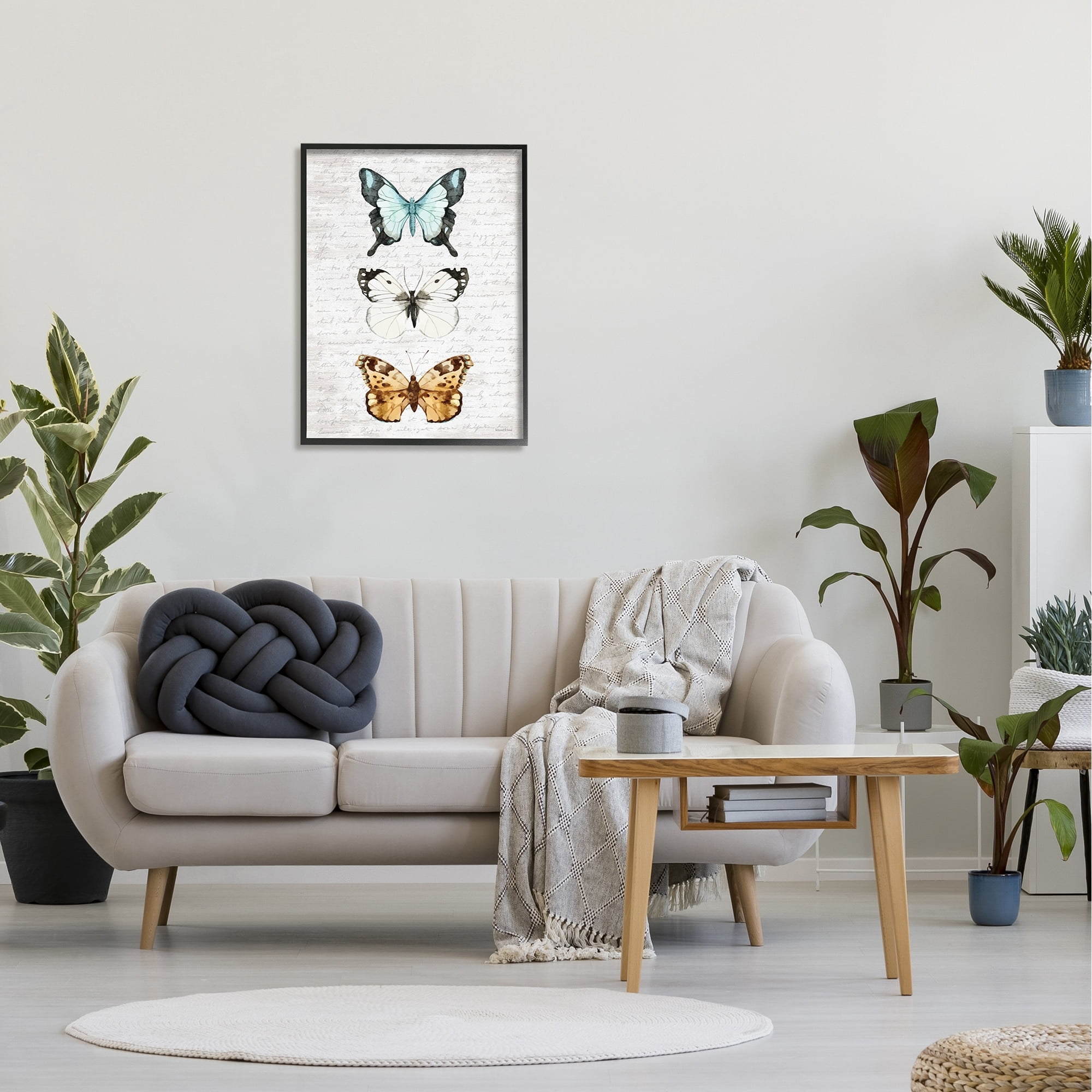 Stupell Industries Butterfly Insect Collection Vintage Scripture Text Pattern,24 x 30, Design by Lettered and Lined