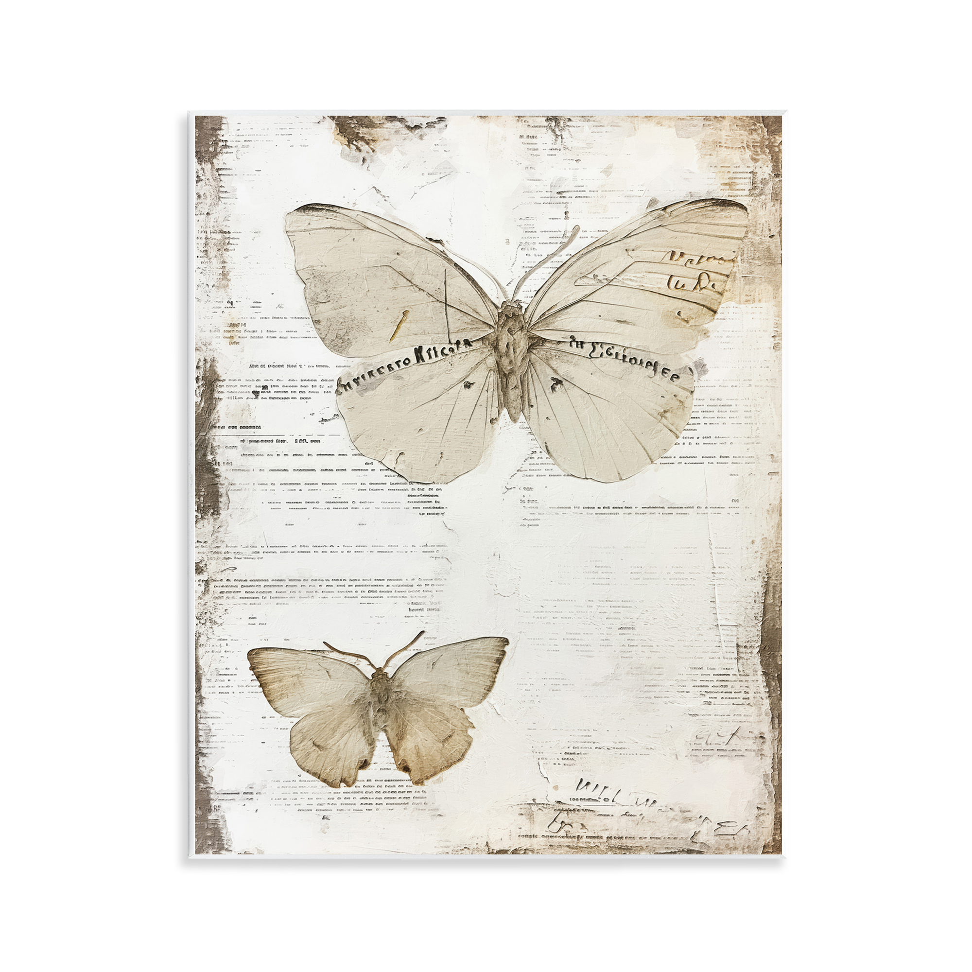 Stupell Industries Butterfly Journal Collage Animals Painting Unframed Art Print Wall Art, 11 x 14