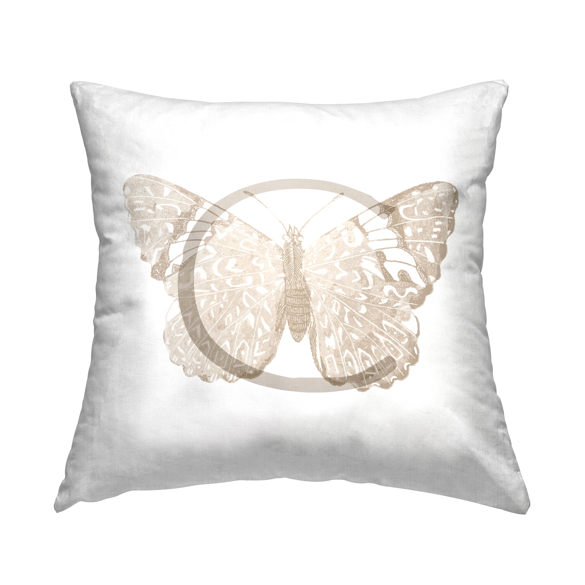 Stupell Industries Butterfly Letter C Square Decorative Printed Throw Pillow, 18 x 18
