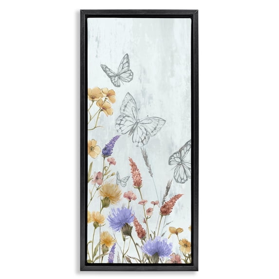 Stupell Industries Traditional Black Floating Frame Canvas Art, 14 x 31, by Alex Black