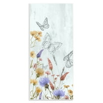 Stupell Industries Butterfly Outlines & Florals Plants & Flowers Painting Unframed Art Print Wall Art, 7 x 17