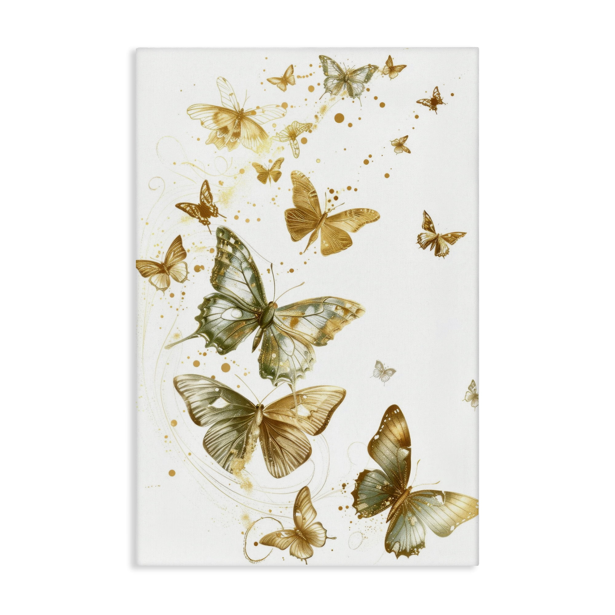 Stupell Industries Butterfly Trail with Speckles Insects Painting Wrapped Canvas Art Print Wall Art, 16 x 24