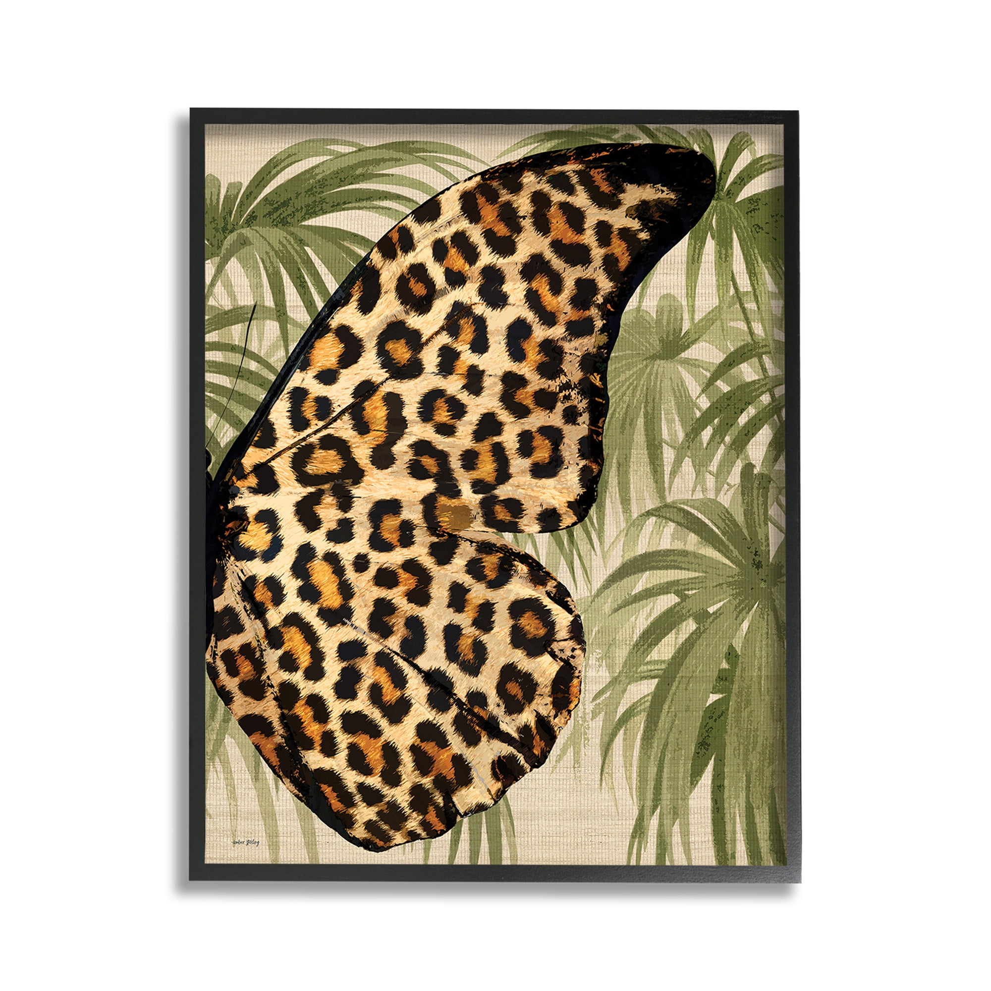 Stupell Industries Butterfly Wing with Pattern Animals & Insects Painting Black Framed Art Print Wall Art, 11 x 14
