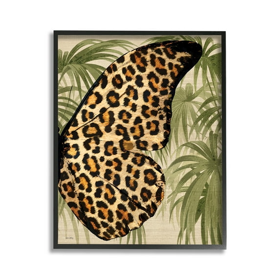 Stupell Industries Butterfly Wing with Pattern Animals & Insects Painting Black Framed Art Print Wall Art, 11 x 14