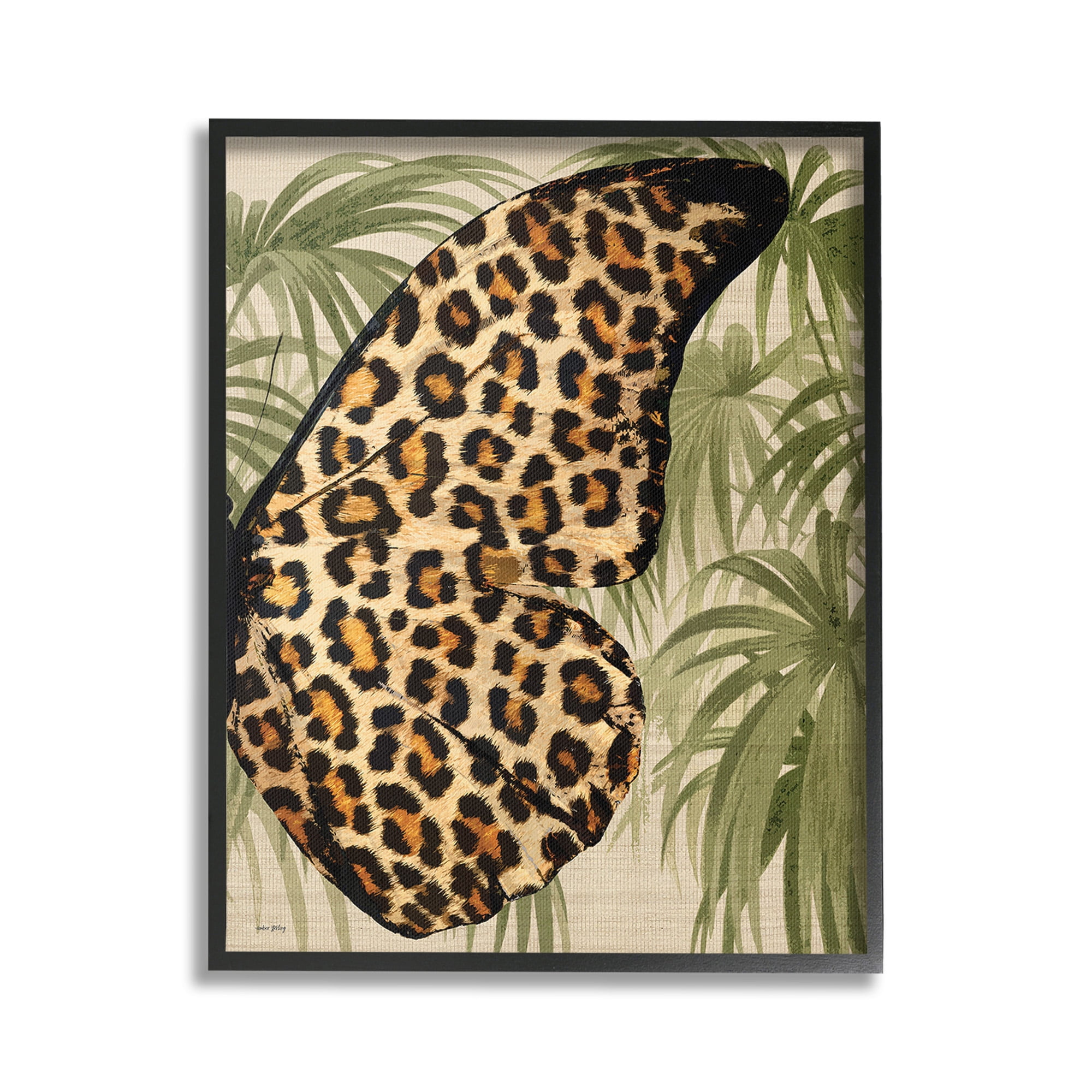 Stupell Industries Butterfly Wing with Pattern Animals & Insects Painting Black Framed Art Print Wall Art, 16 x 20