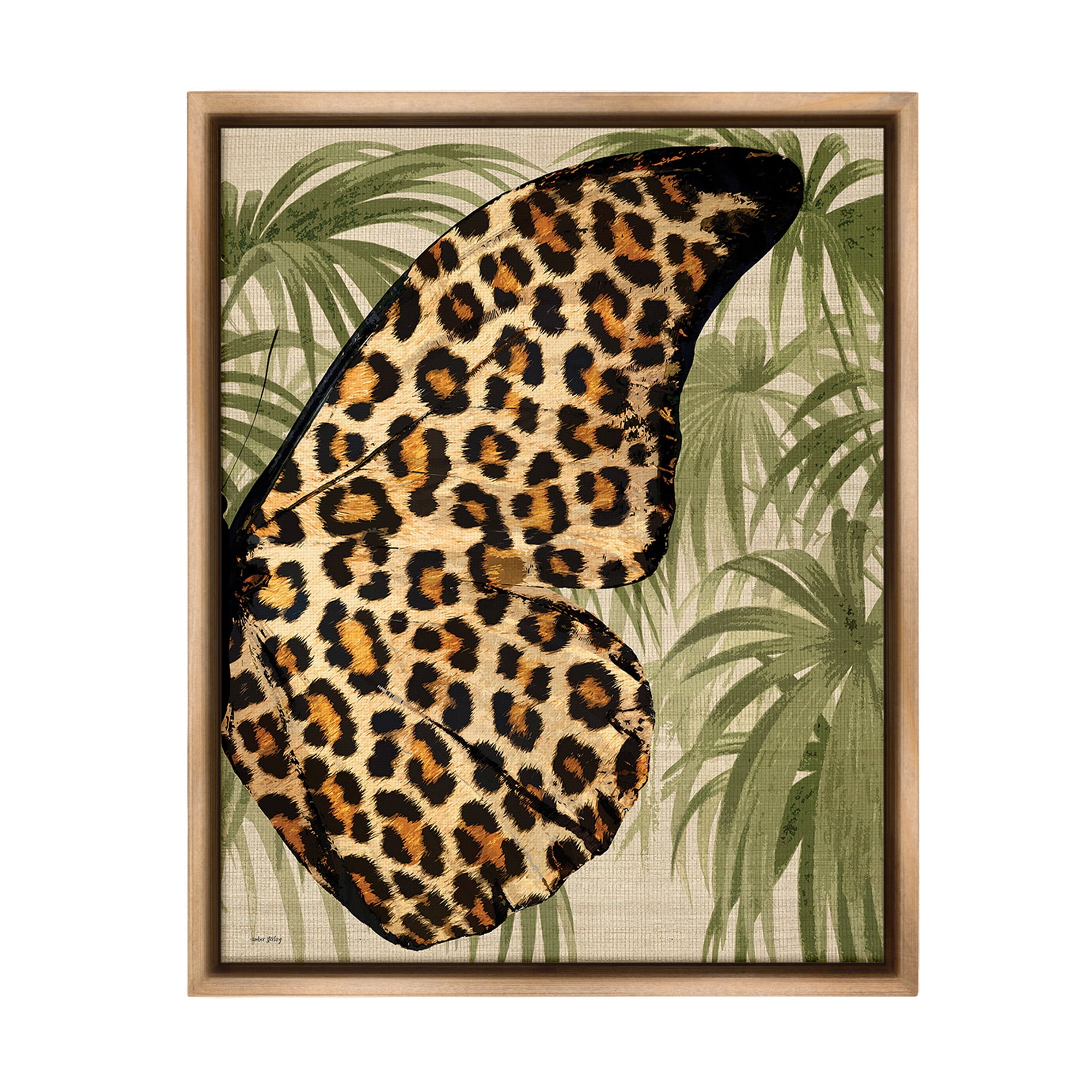 Stupell Industries Butterfly Wing with Pattern Animals & Insects Painting Brown Floater Framed Canvas Art Print Wall Art, 17 x 21
