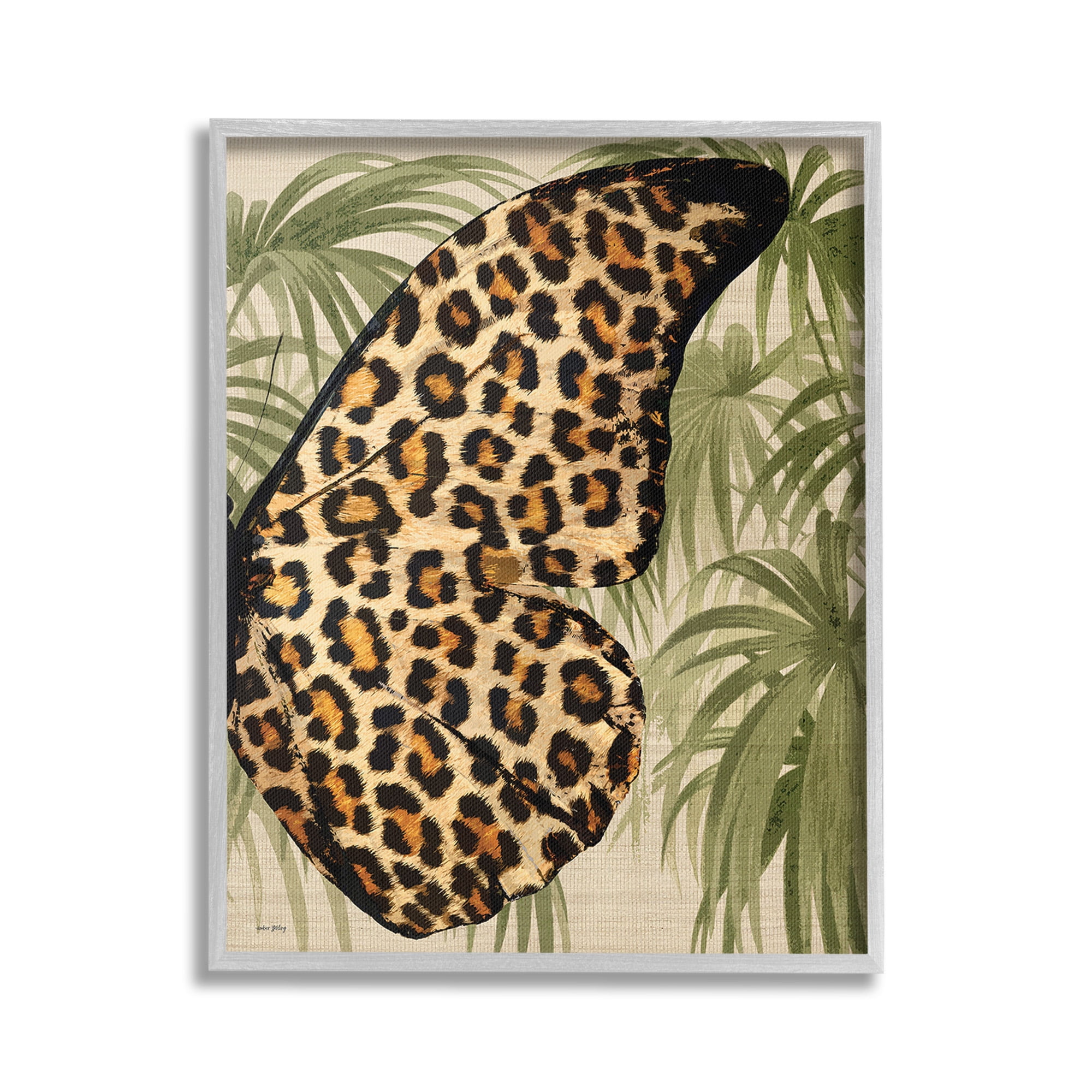 Stupell Industries Butterfly Wing with Pattern Animals & Insects Painting Gray Framed Art Print Wall Art, 24 x 30