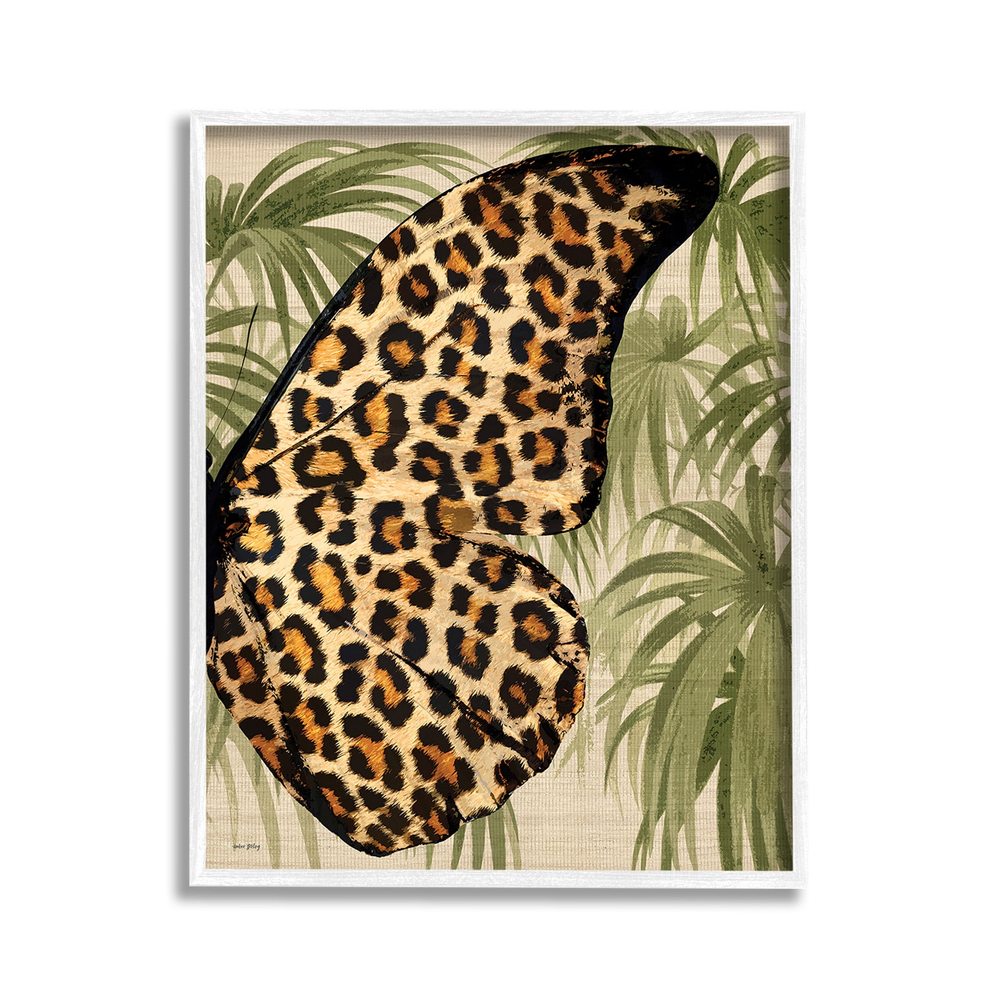 Stupell Industries Butterfly Wing with Pattern Animals & Insects Painting White Framed Art Print Wall Art, 11 x 14
