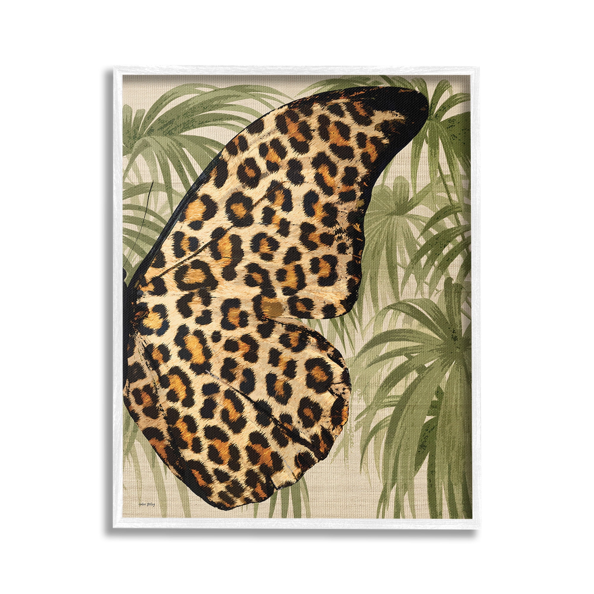 Stupell Industries Butterfly Wing with Pattern Animals & Insects Painting White Framed Art Print Wall Art, 16 x 20